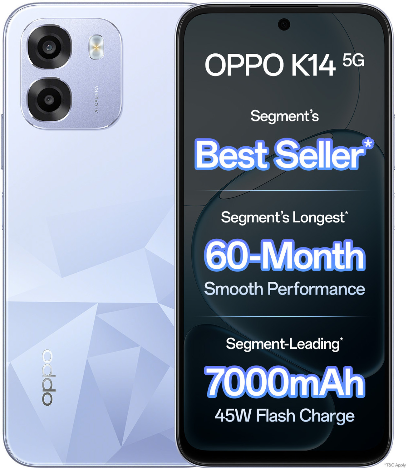 Image of OPPO K14 5G (Icy Blue, 128 GB)