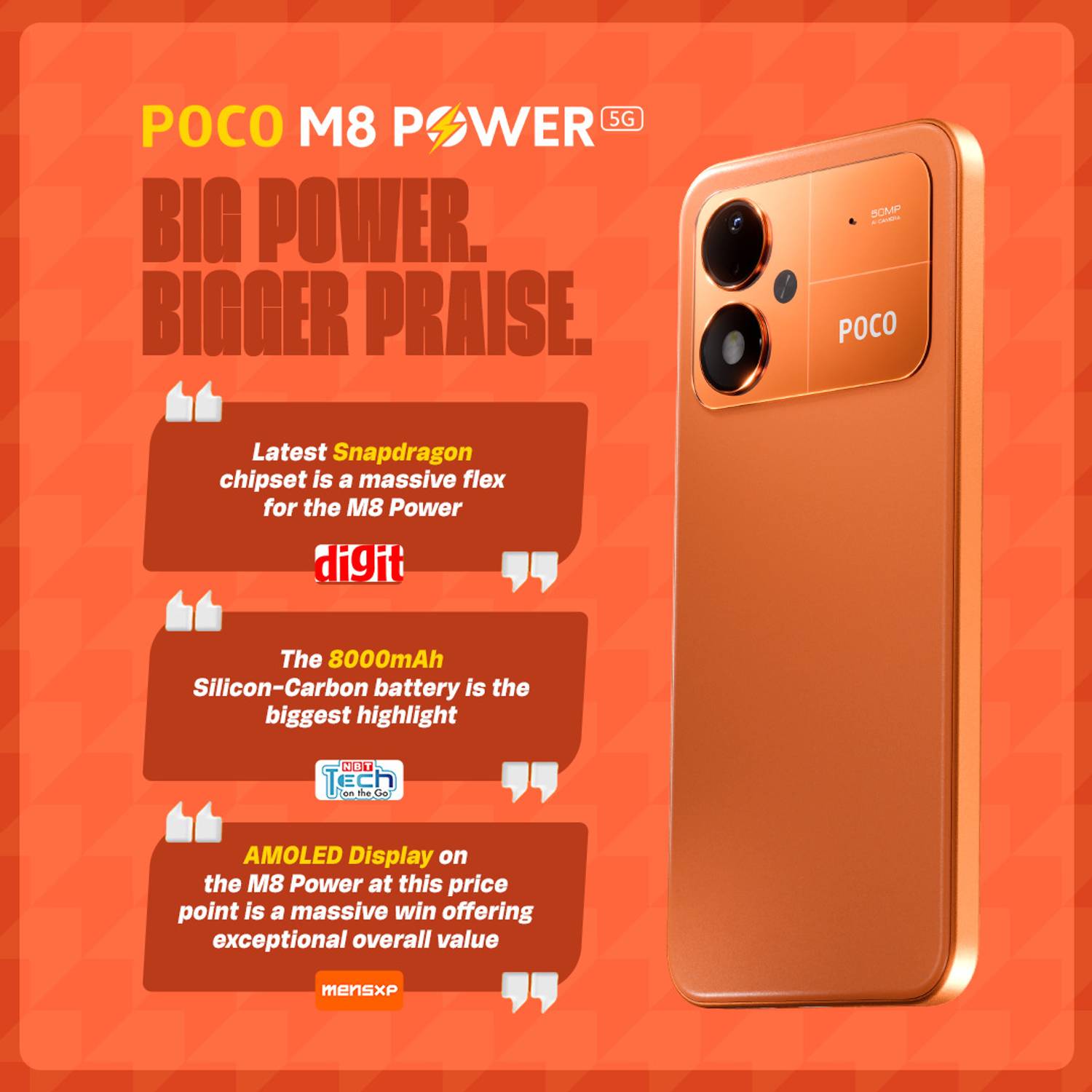 POCO M8 Power 5G 128GB Blaze Orange - Image 5