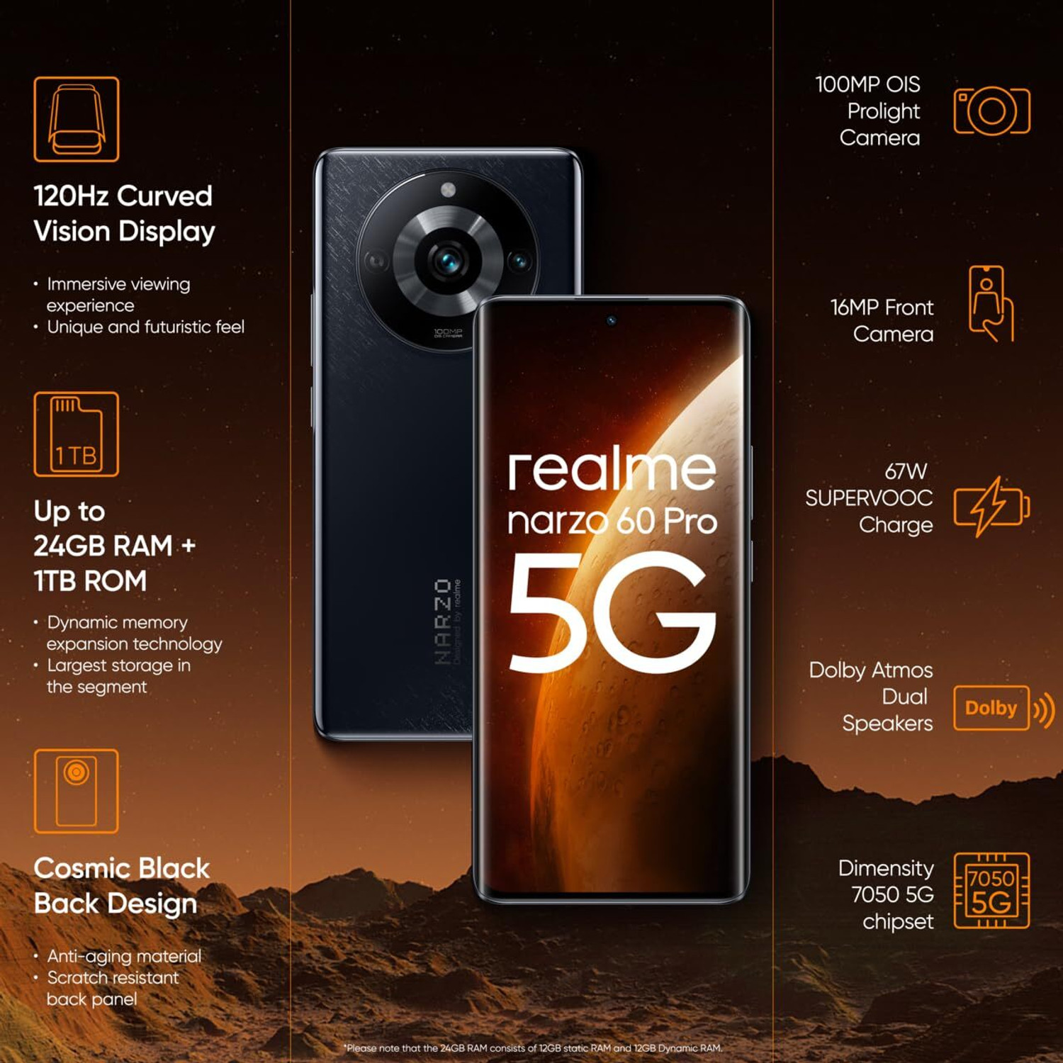 Image of realme Narzo 60 pro 5G (?Cosmic Black, 128 GB)