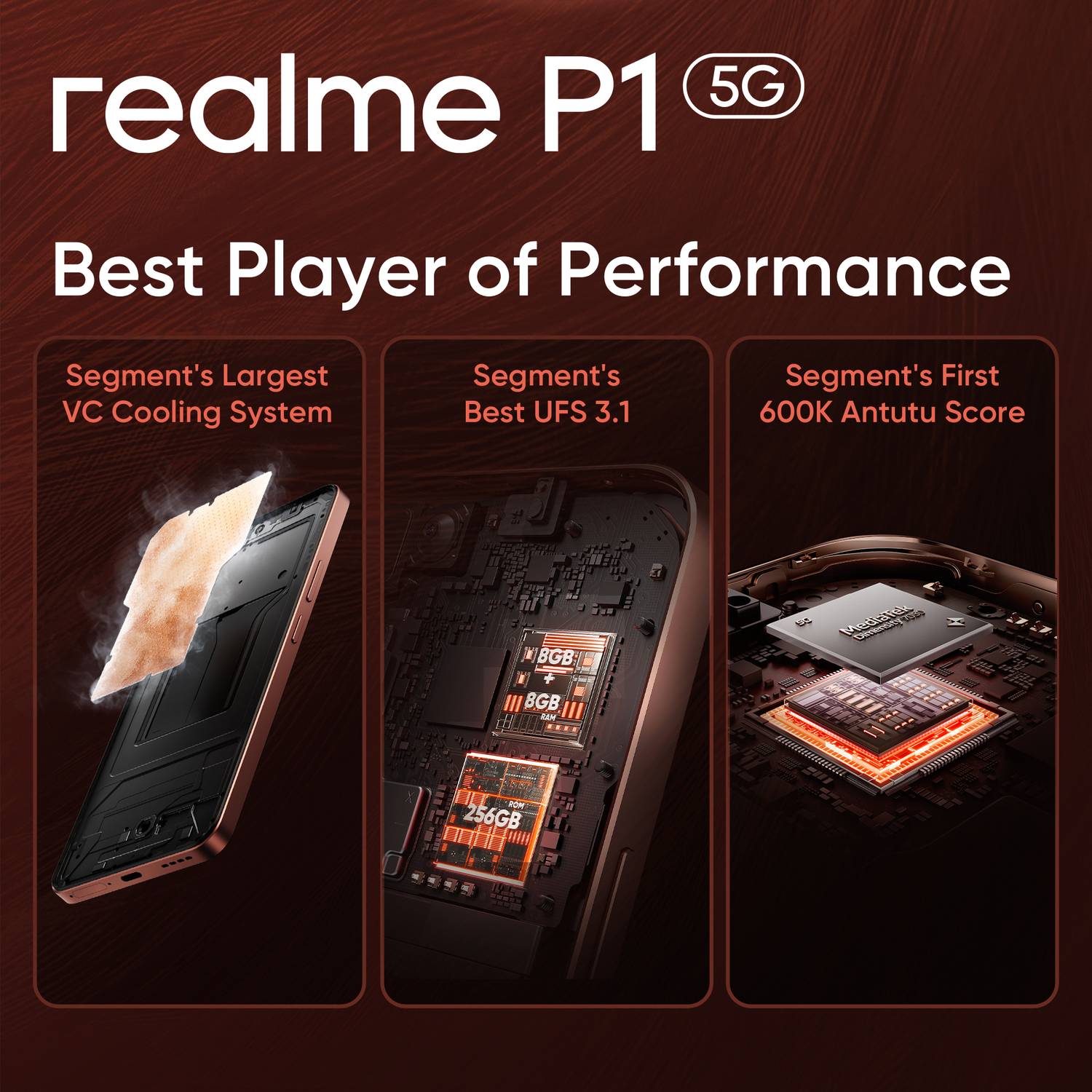 realme P1 5G 128GB Phoenix Red - Image 3