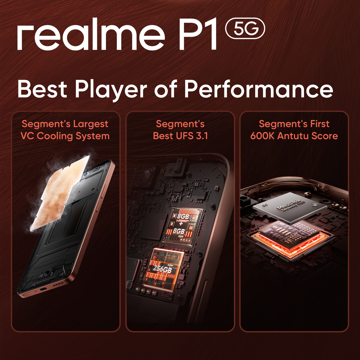 Image of realme P1 5G (Phoenix Red, 128 GB)