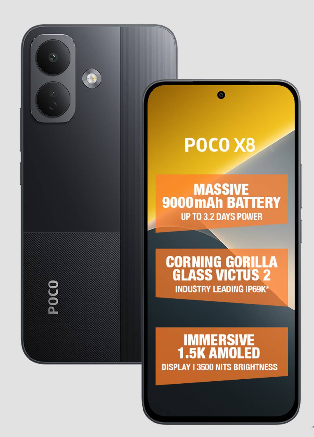 POCO X8 (Black, 128 GB) - Image 1