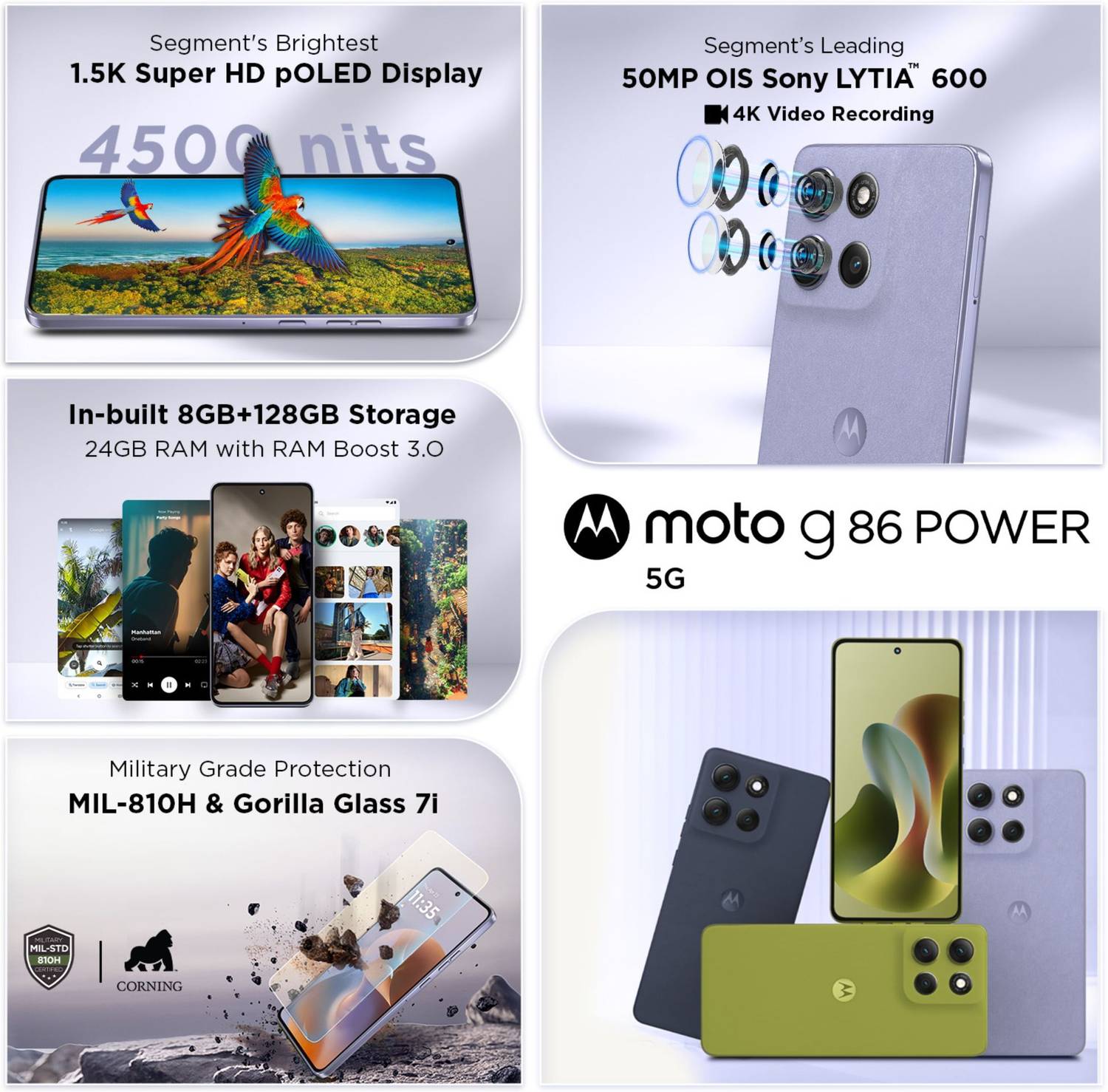 Motorola G86 Power 5G (Pantone Cosmic Sky, 128 GB) - Image 5