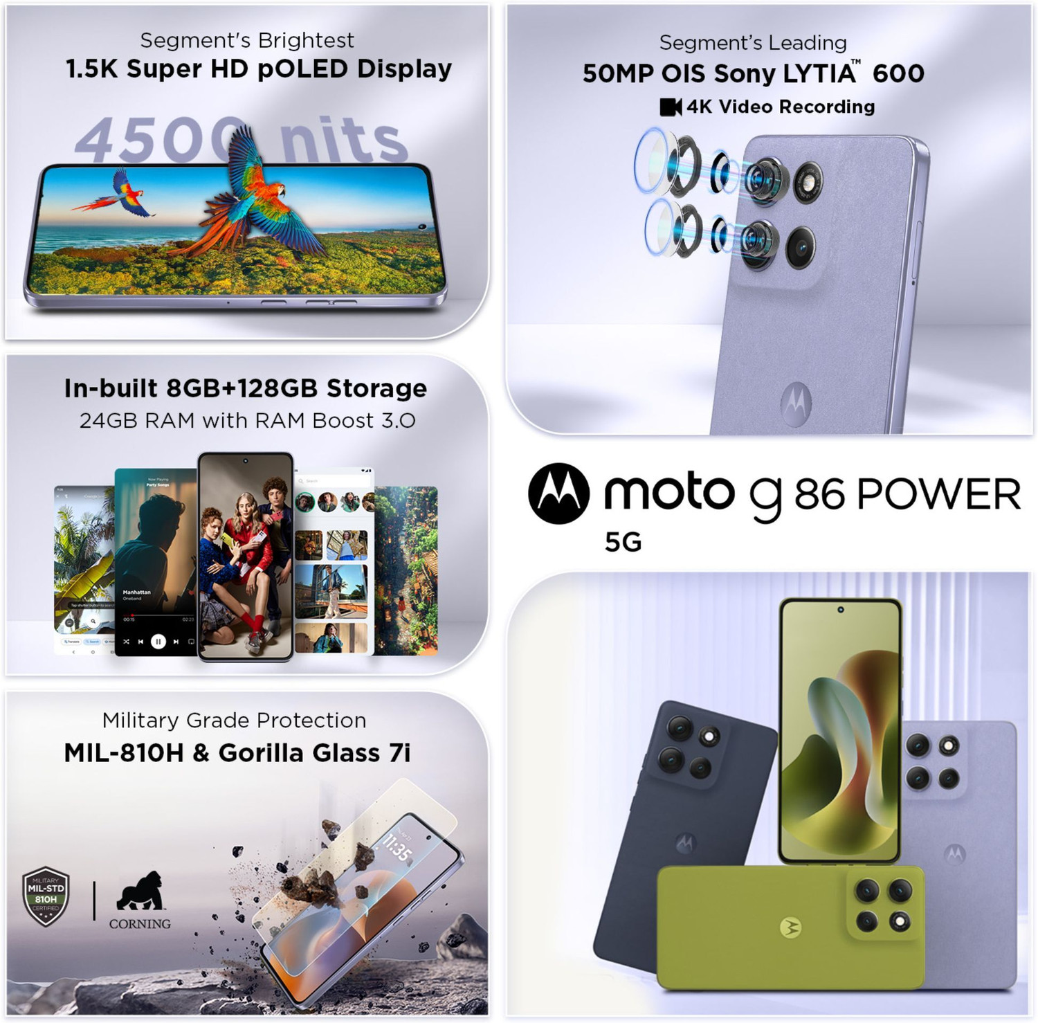 Image of MOTOROLA G86 Power 5G (Pantone Cosmic Sky, 128 GB)