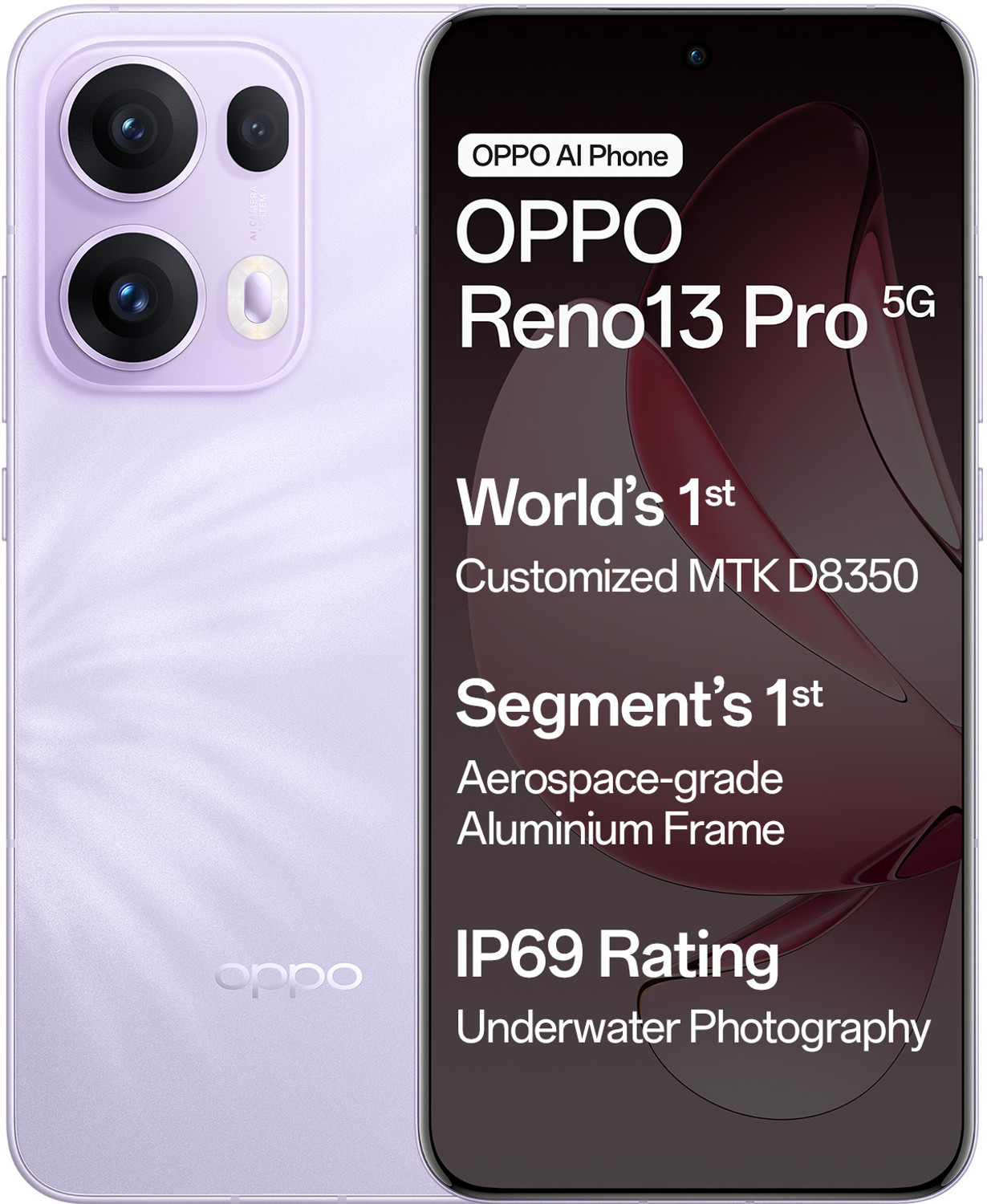 Image of OPPO Reno13 Pro 5G (Mist Lavender, 256 GB)