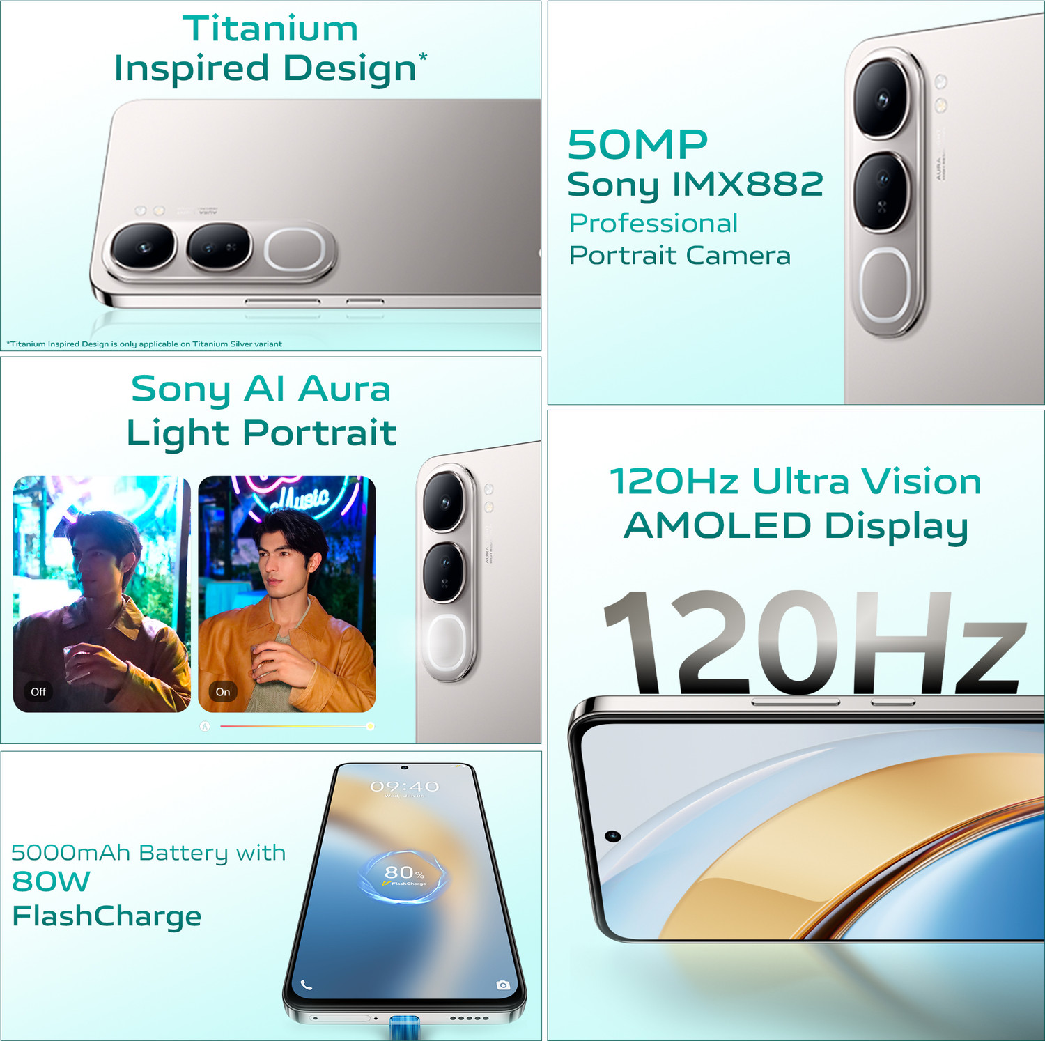 Image of vivo Y300 5G (Titanium Silver, 256 GB)