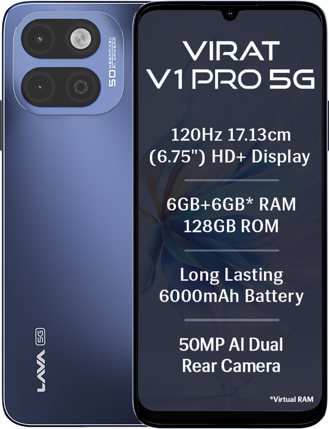 Image of LAVA Virat V1 Pro 5G (Sikkim Midnight, 128 GB)