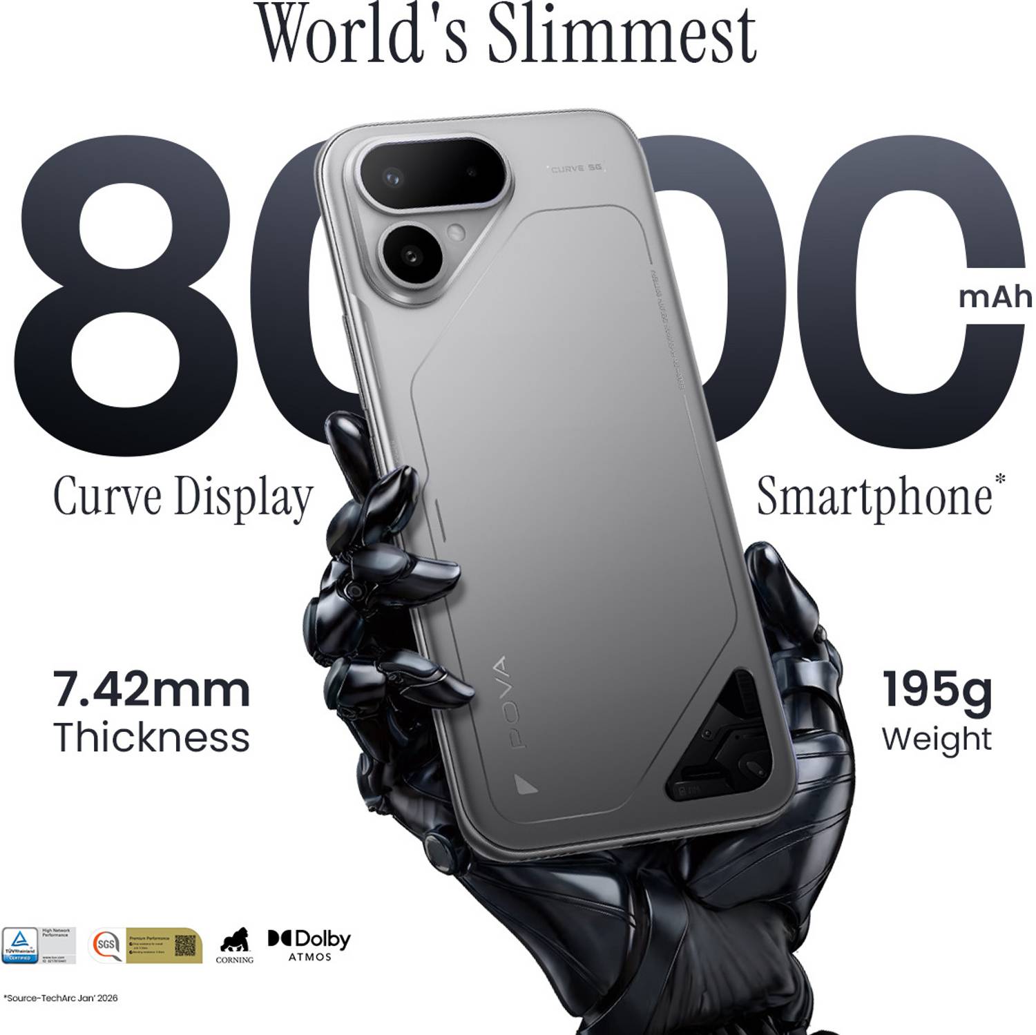 Tecno Pova Curve 2 5G 128GB Storm Titanium - Image 3