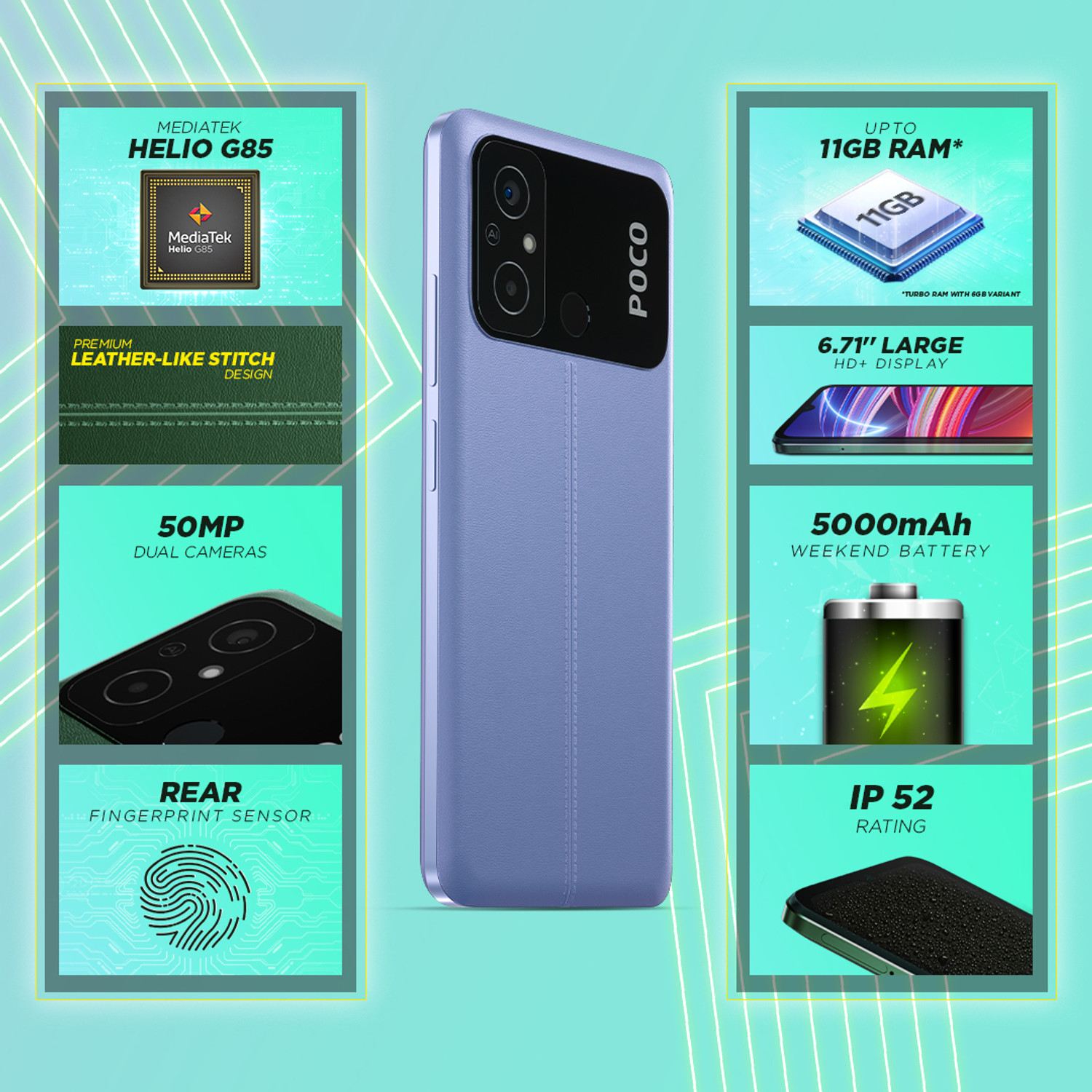 Image of POCO C55 (Cool Blue, 64 GB)