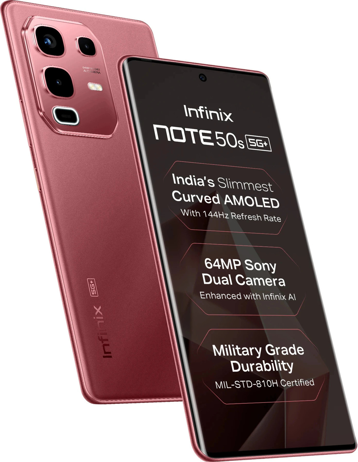 Image of Infinix Note 50s 5G+ 45W Charger In the Box & AI (Burgundy Red, 128 GB)
