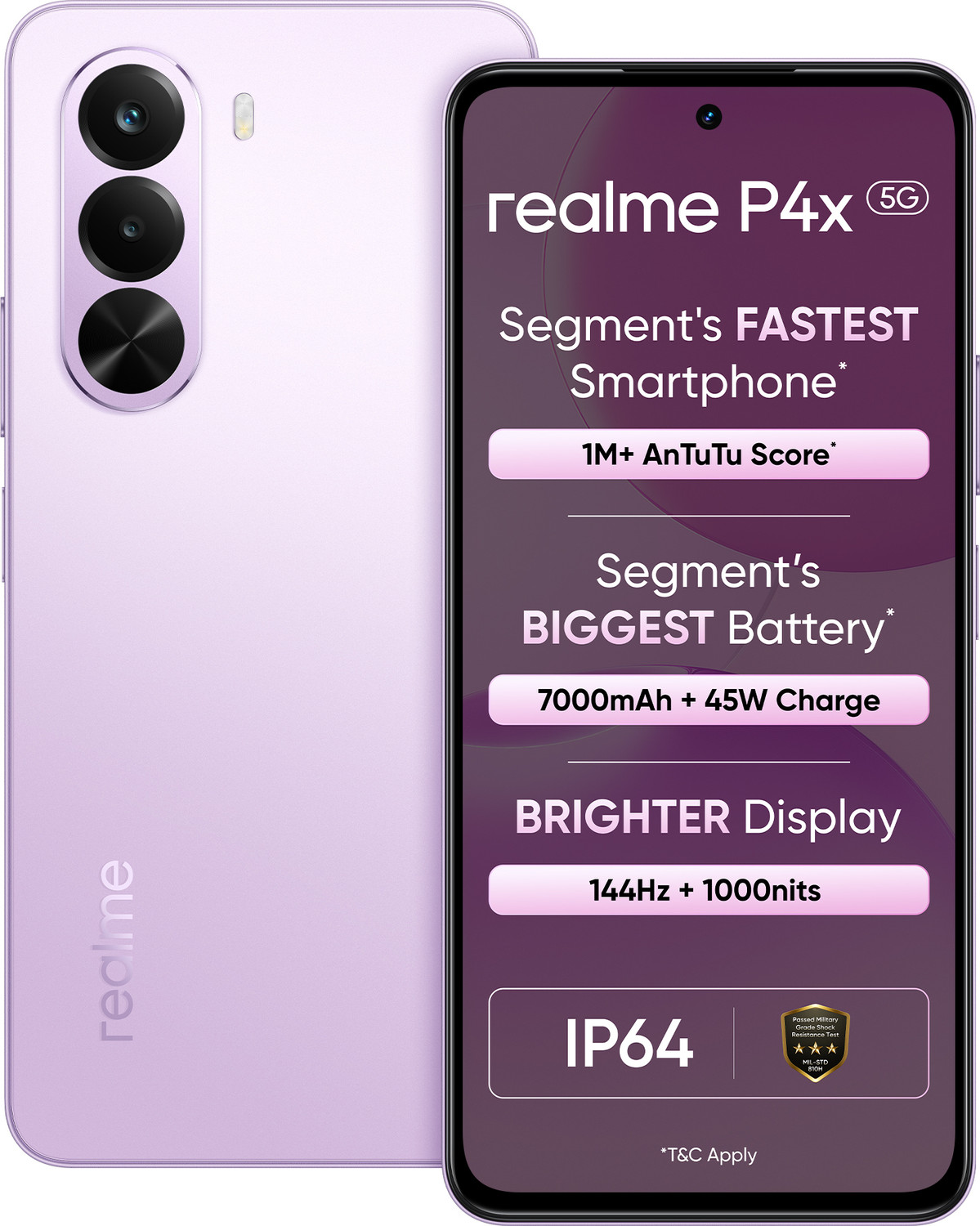Image of realme P4x 5G (Elegant Pink, 128 GB)