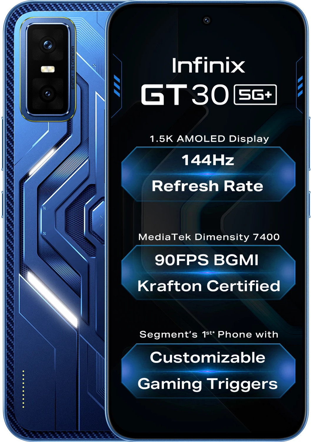 Image of Infinix GT 30 5G+ Cyber Blue 128 (Cyber Blue, 128 GB)