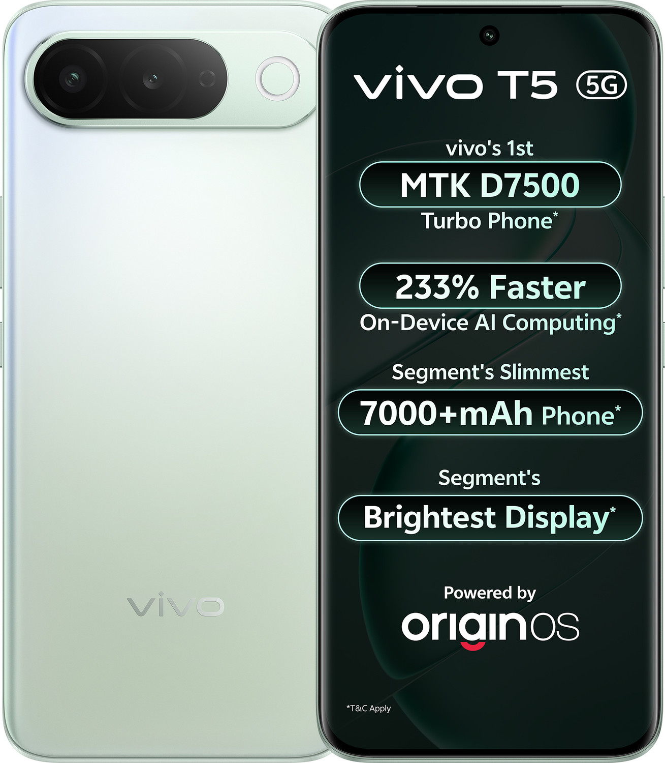 Image of vivo T5 5G (Silver Green, 256 GB)