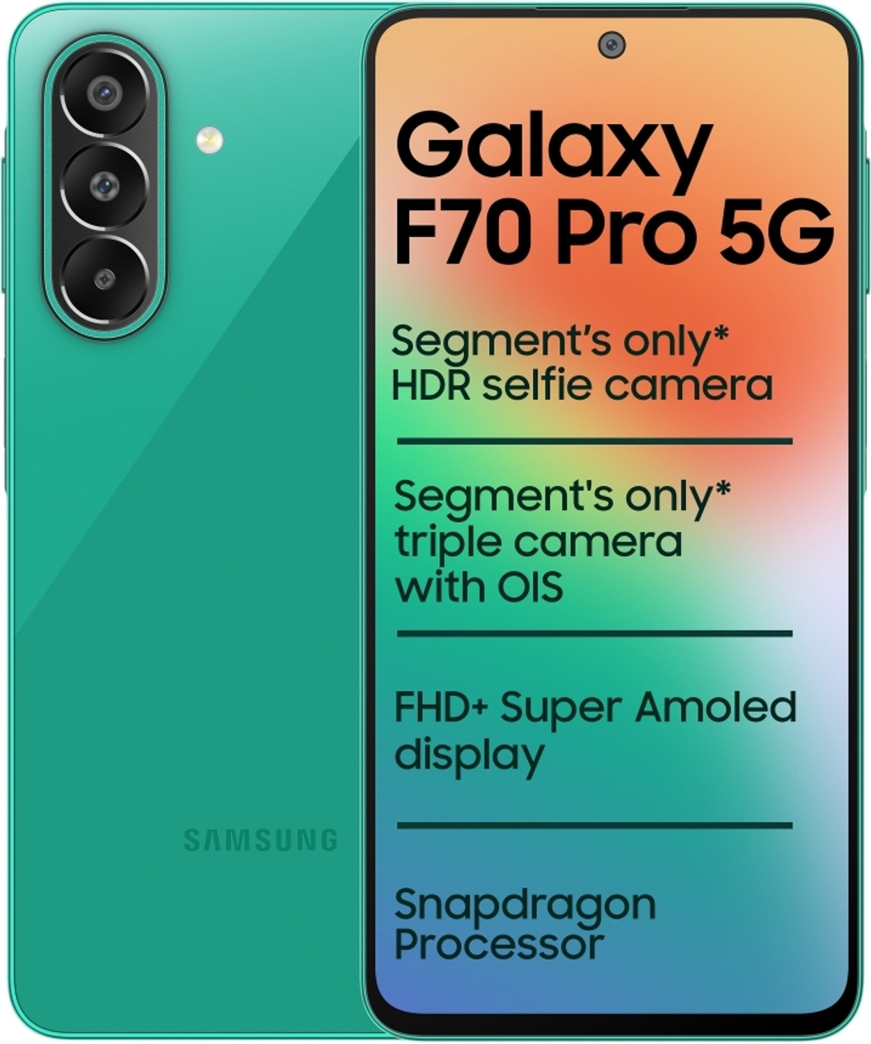 Image of Samsung Galaxy F70 Pro 5G (Aura Green, 128 GB)