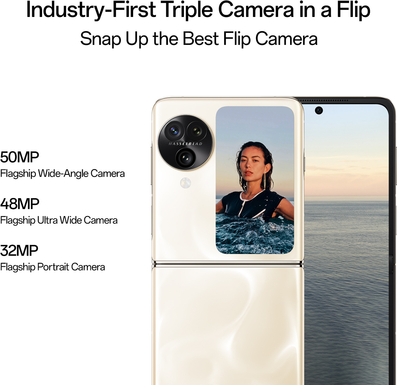 Image of OPPO Find N3 Flip (Cream Gold, 256 GB)