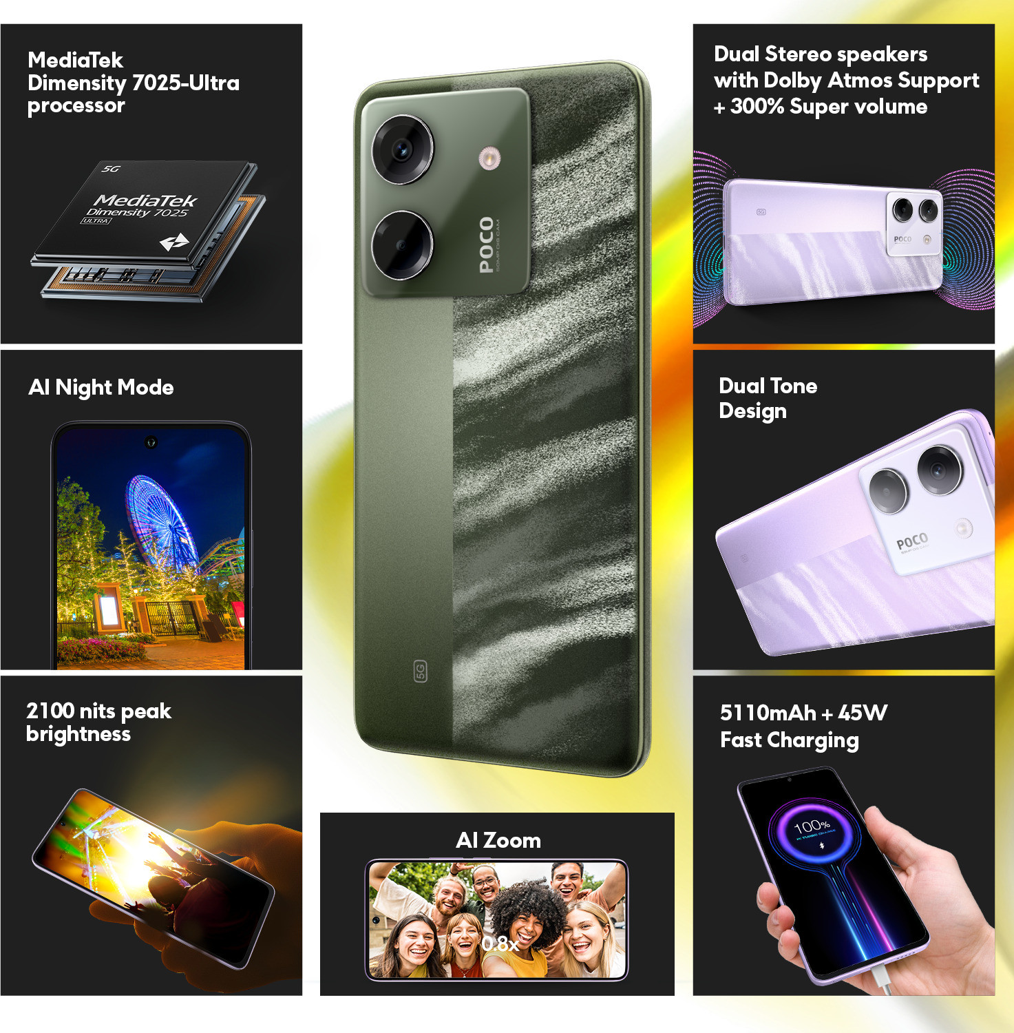 Image of POCO M7 Pro 5G (Olive Twilight, 128 GB)