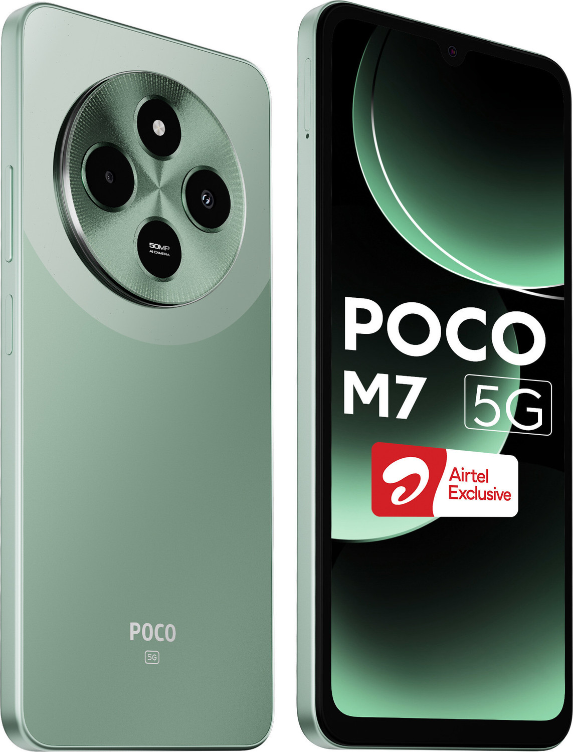 Image of POCO M7 5G - Locked with Airtel Prepaid (Mint Green, 128 GB)