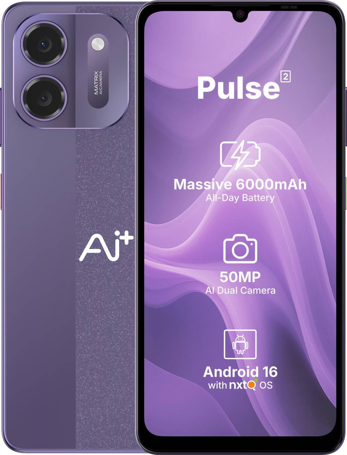 Ai+ Pulse 2 (Purple, 64 GB) (4 GB RAM)