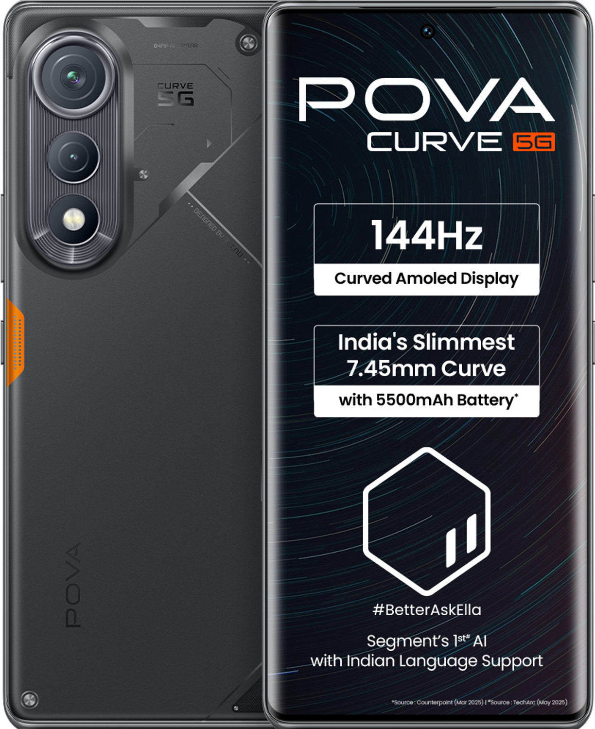 Image of Tecno Pova Curve 5G (Geek Black, 128 GB)