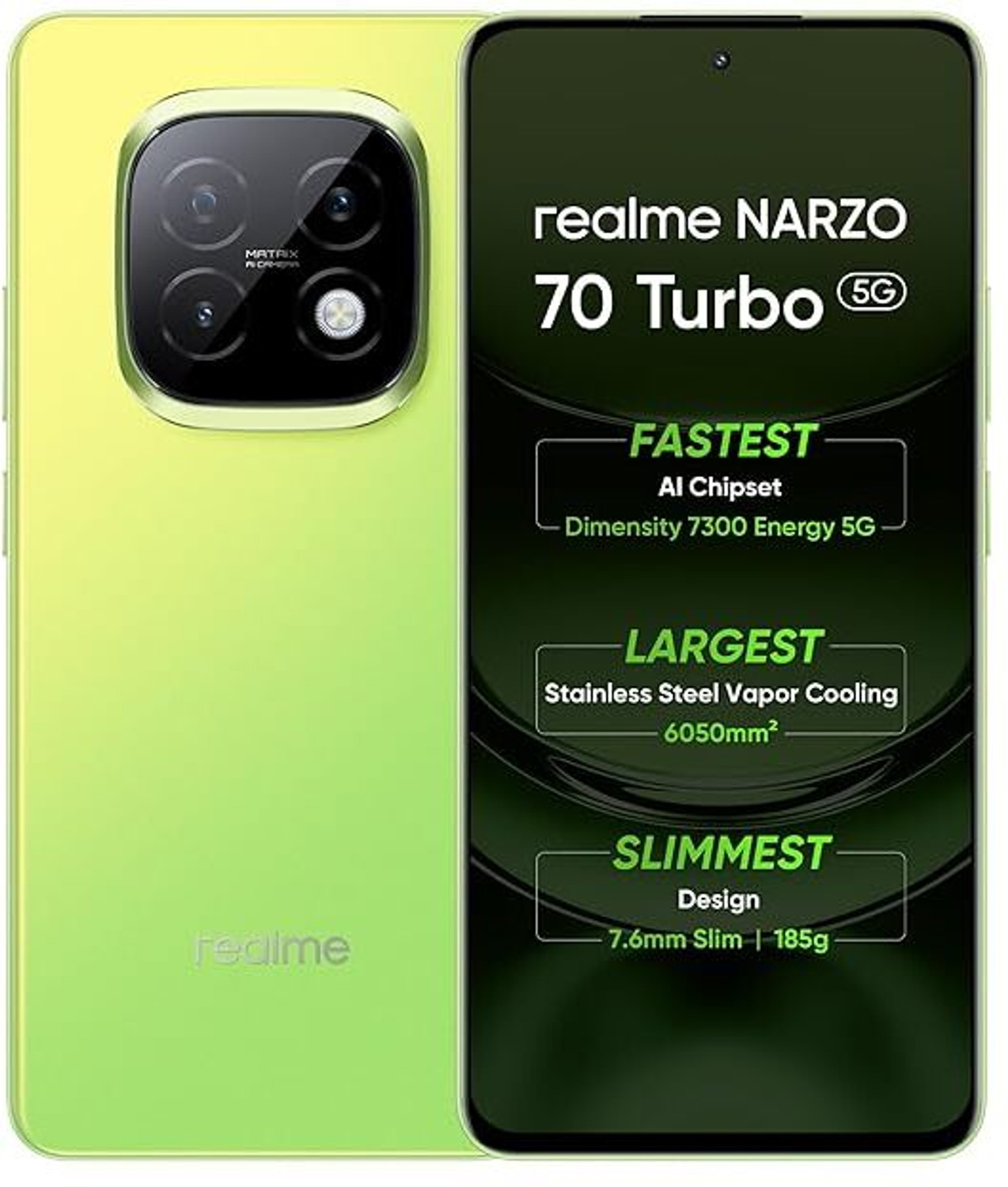 Image of realme 70 TURBO 5G (Turbo Green, 256 GB)