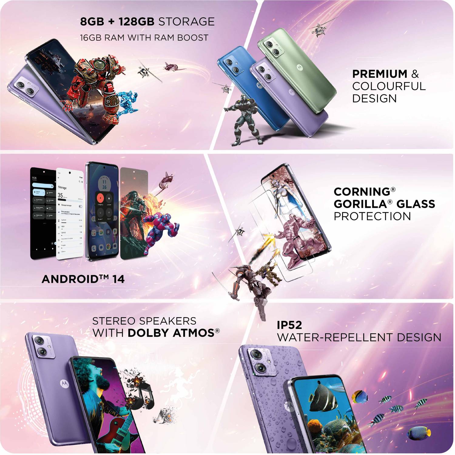 Motorola g64 5G 128GB Ice Lilac - Image 5
