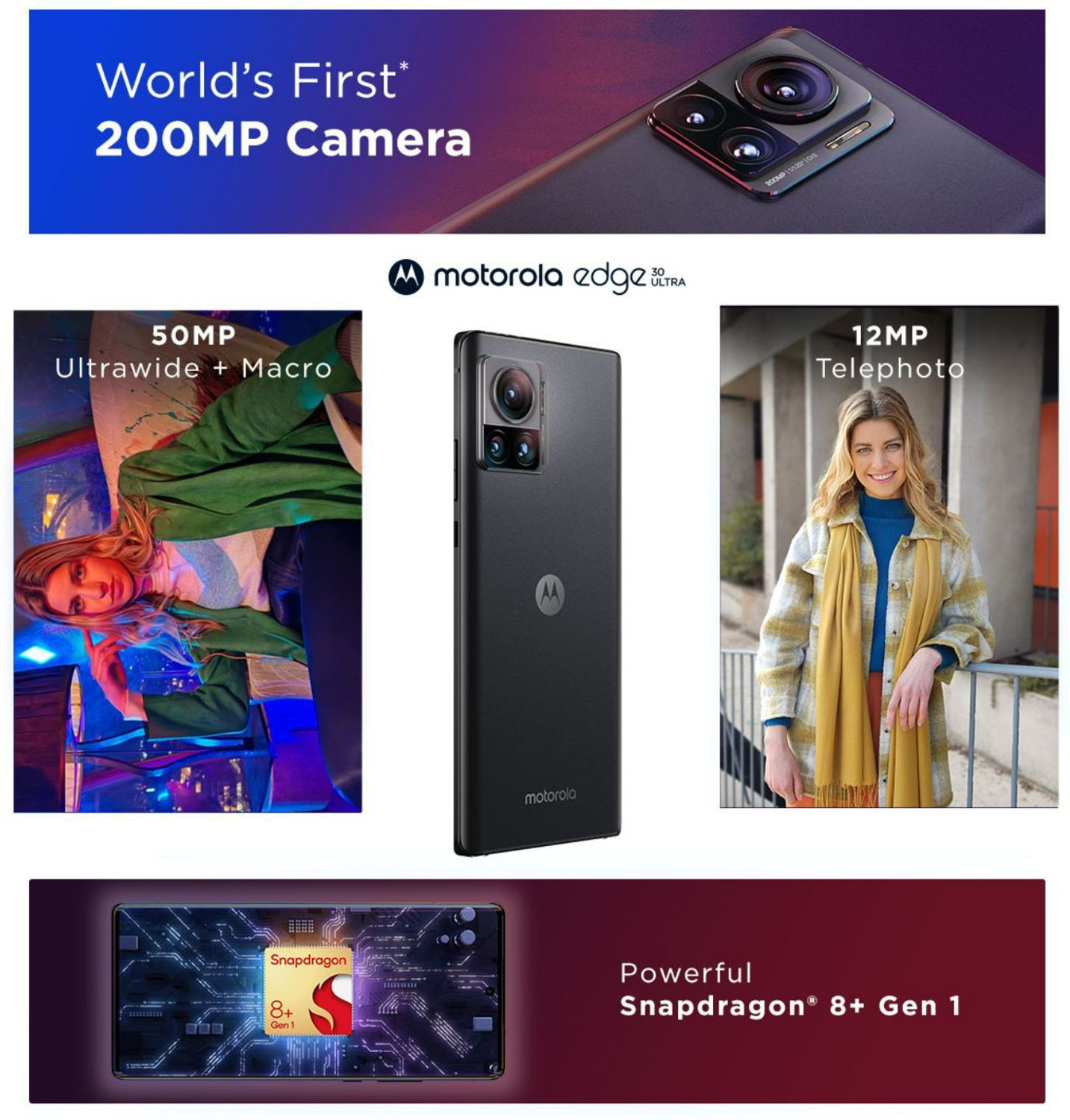 Image of Motorola Edge 30 Ultra (Interstellar Black, 256 GB)