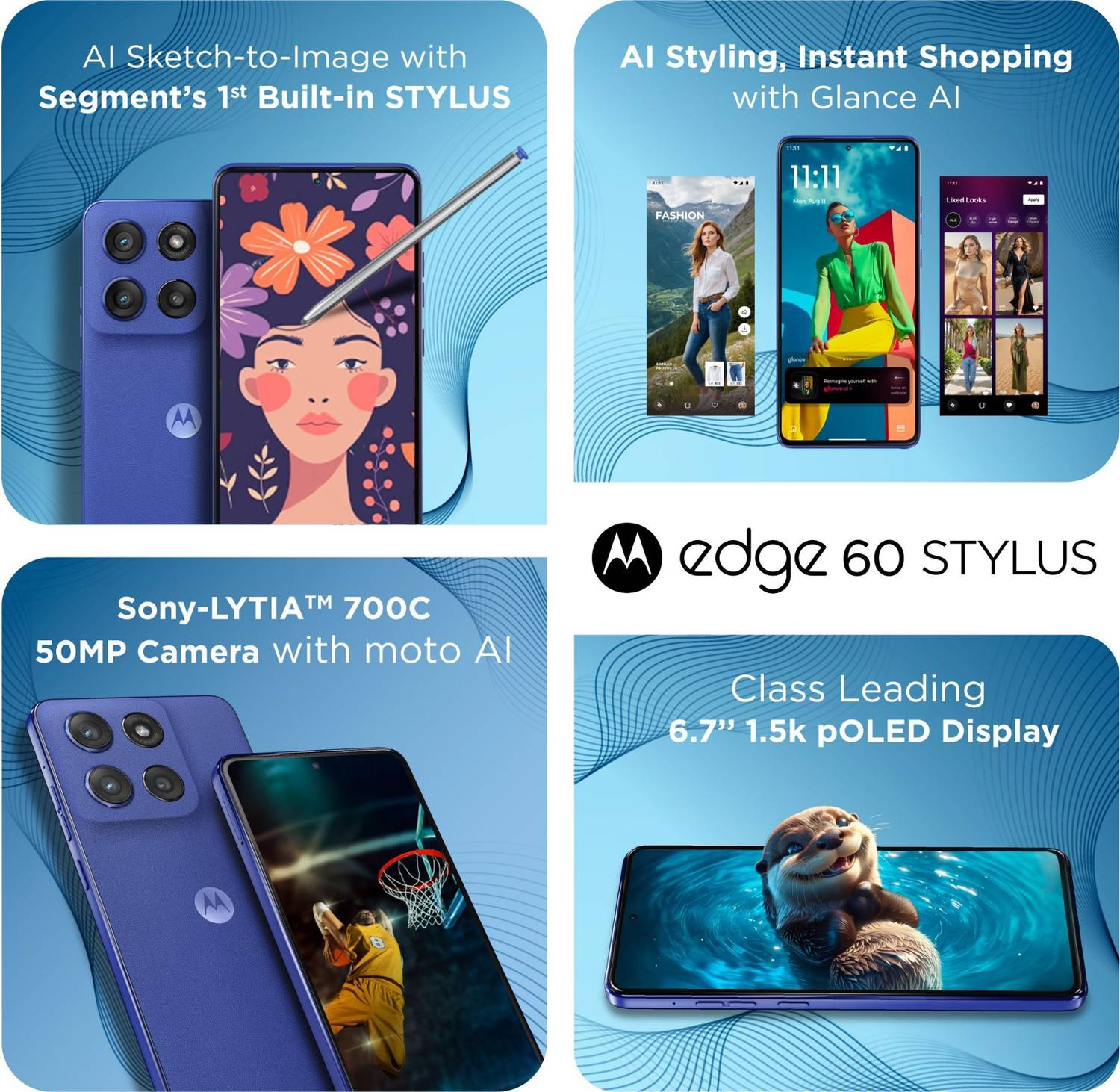 MOTOROLA Edge 60 Stylus (PANTONE Surf the Web, 256GB) - Image 4