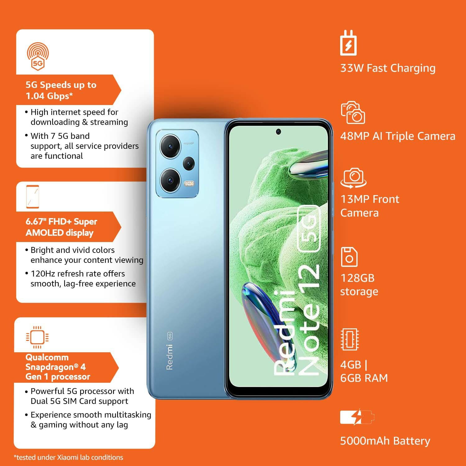 Image of REDMI Note 12 5G (Mystique blue, 128 GB)