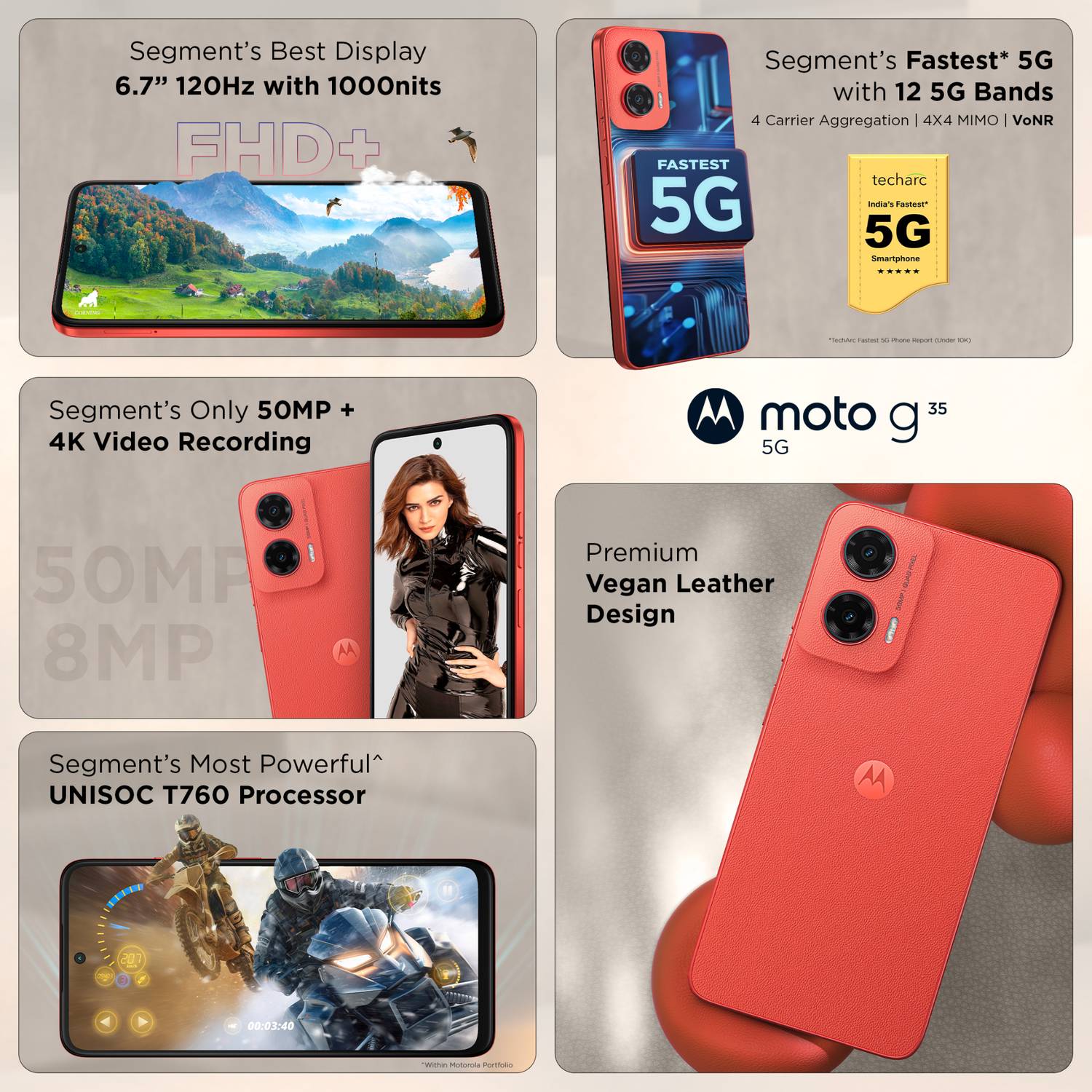 MOTOROLA g35 5G 128GB Guava Red - Image 4