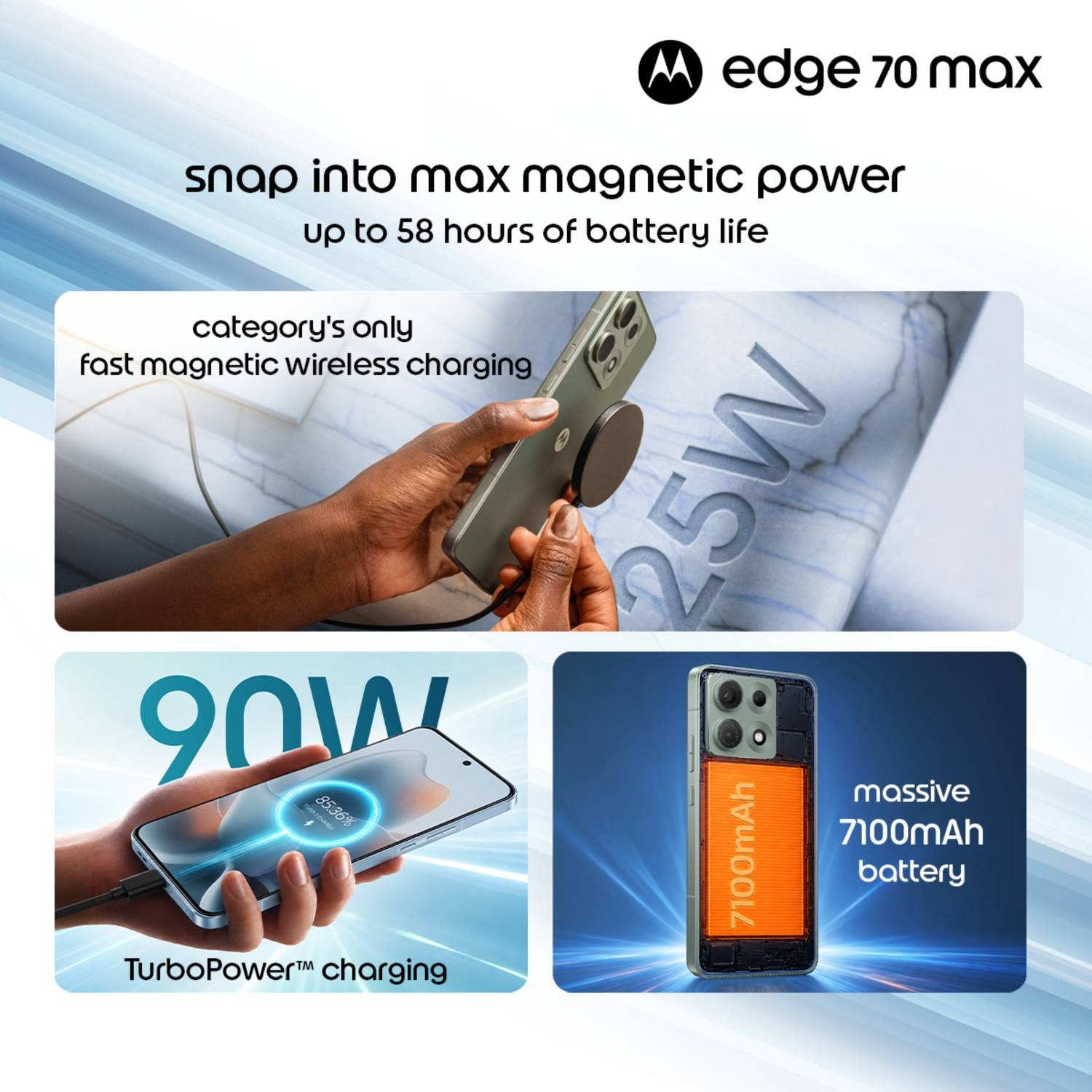 Motorola Edge 70 Max 256GB Aqua Gray - Image 4