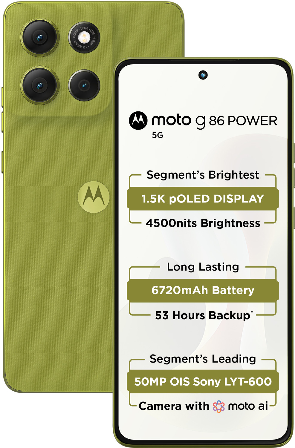 Image of MOTOROLA G86 Power 5G (Pantone Golden Cypress, 128 GB)