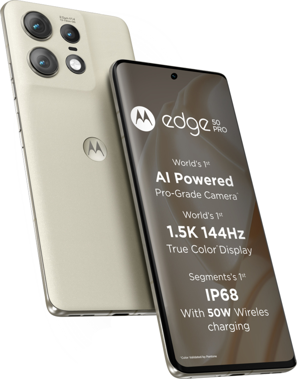 Image of Motorola Edge 50 Pro 5G with 125W Charger (Vanilla Cream, 256 GB)
