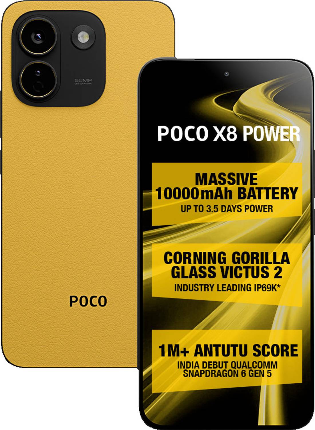 POCO X8 Power 128GB Yellow - Image 1