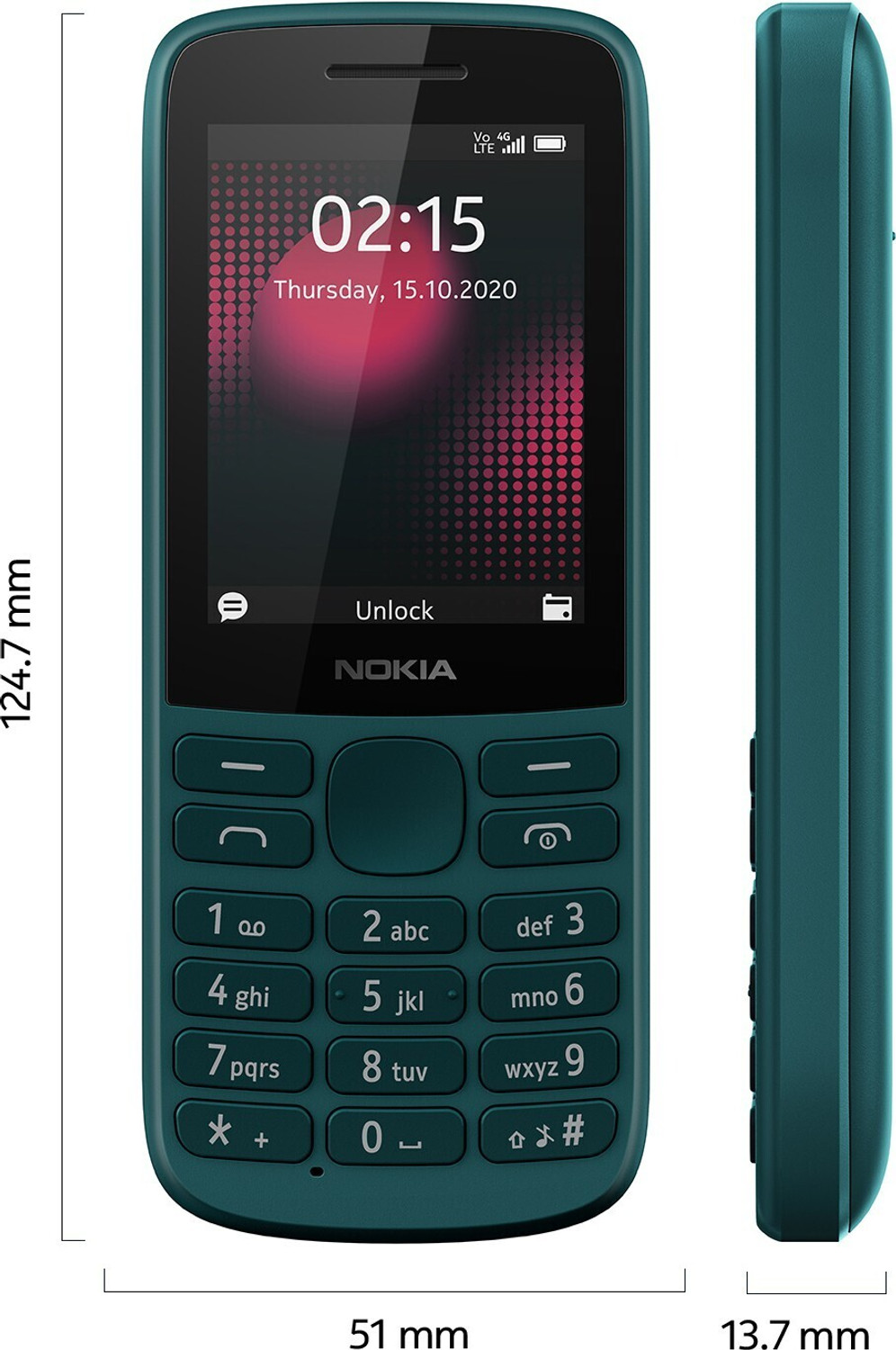 Image of Nokia 215 DS 4G Keypad Phone with Long Battery Life,Wireless FM Radio