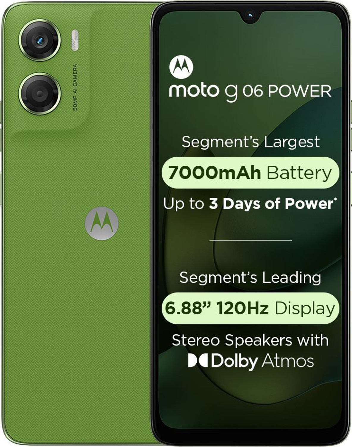 Image of MOTOROLA g06 power Charger in the Box (Pantone Tendril, 64 GB)