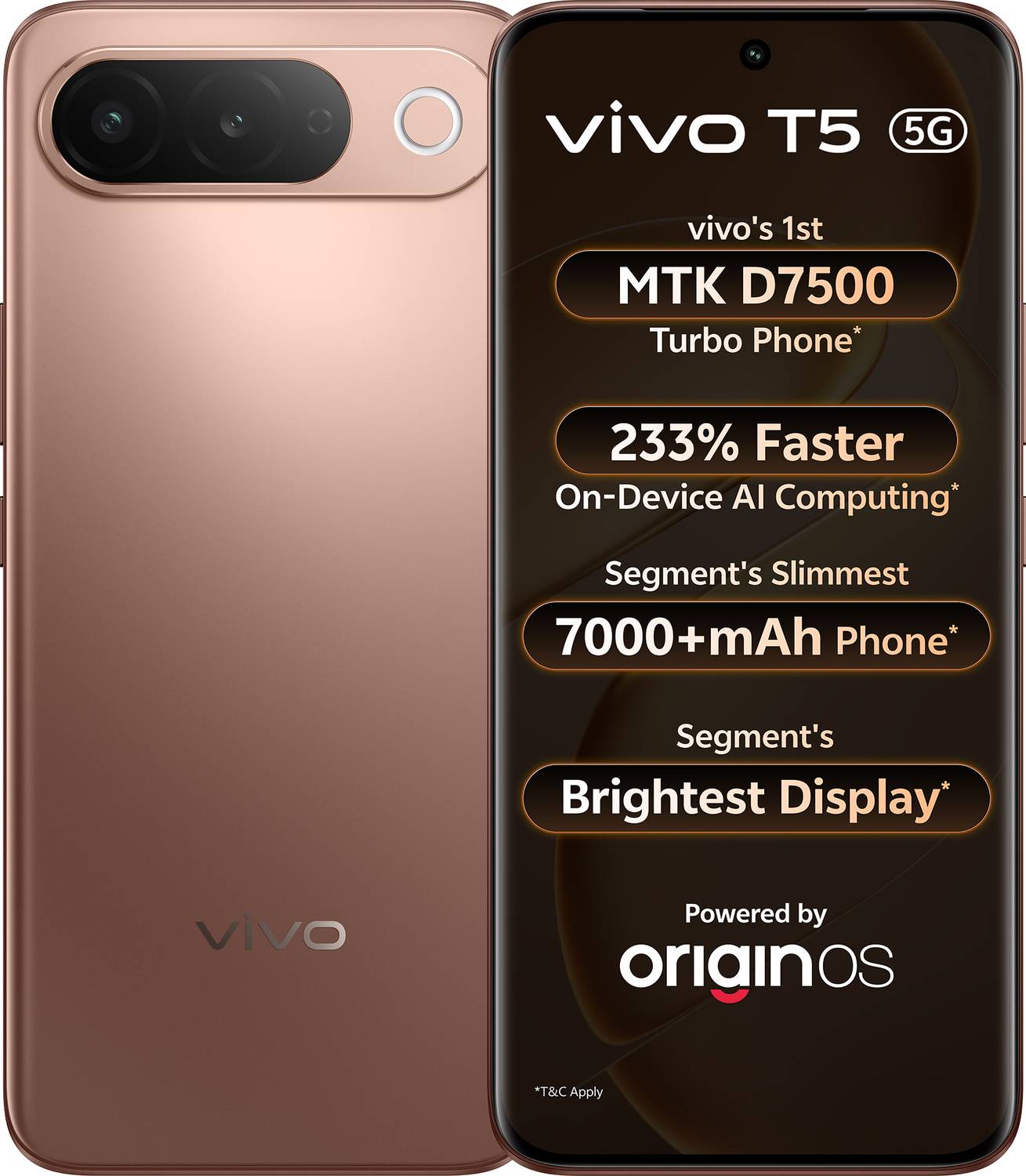 vivo T5 5G (128 GB, Royal Bronze)