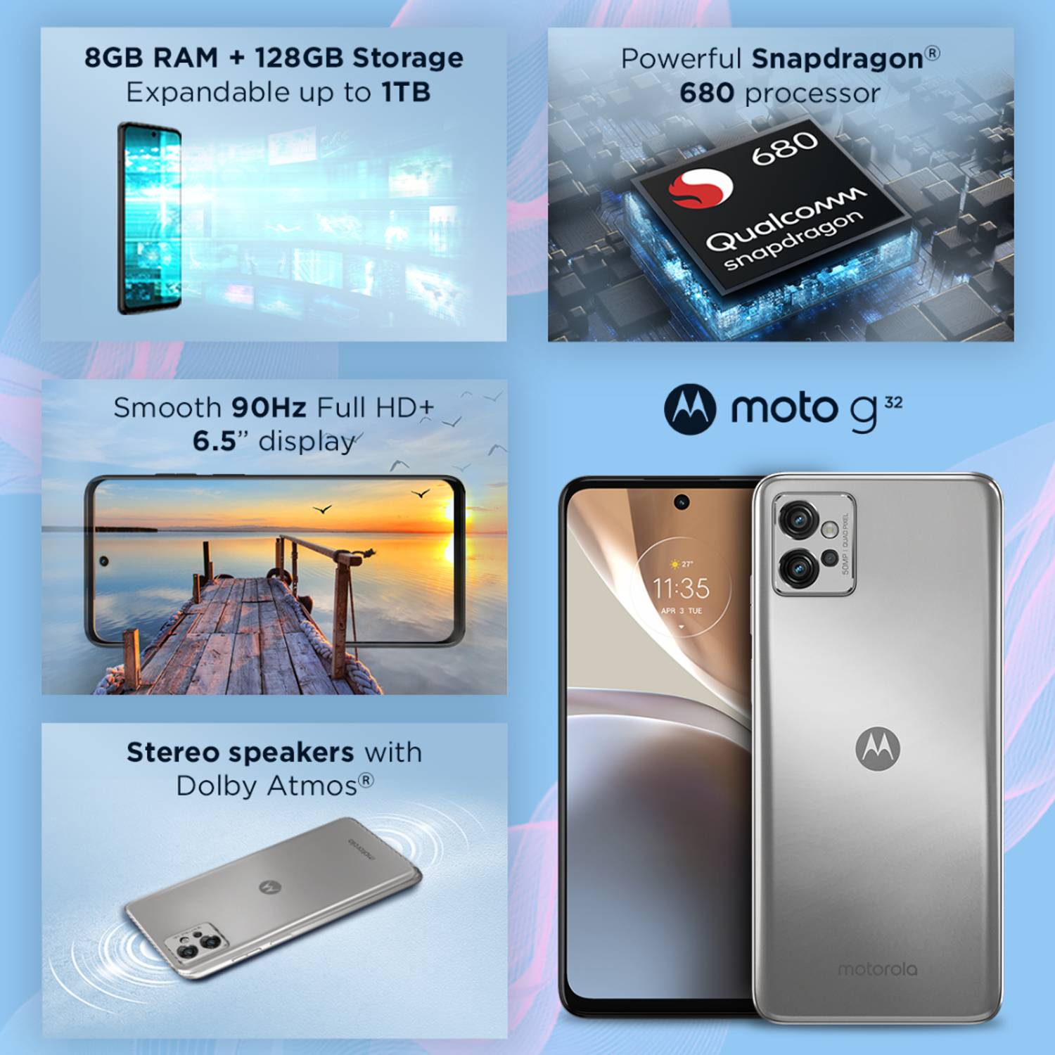 Motorola G32 128GB Satin Silver - Image 4