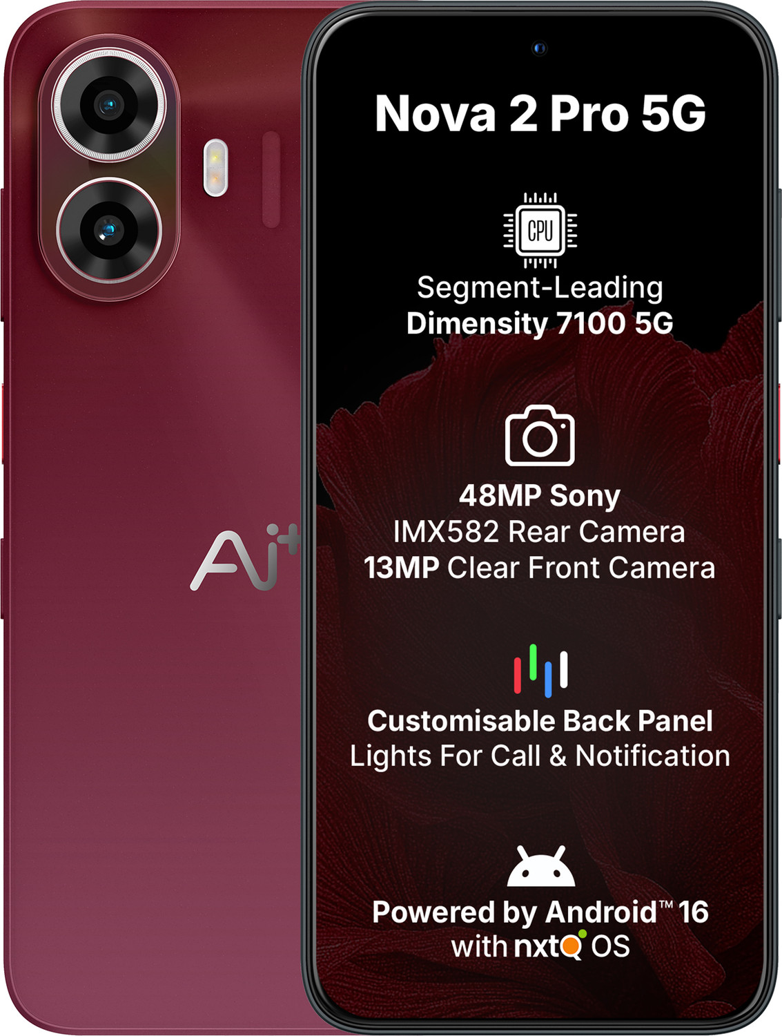 Image of Ai+ Nova 2 Pro 5G (Red, 128 GB)