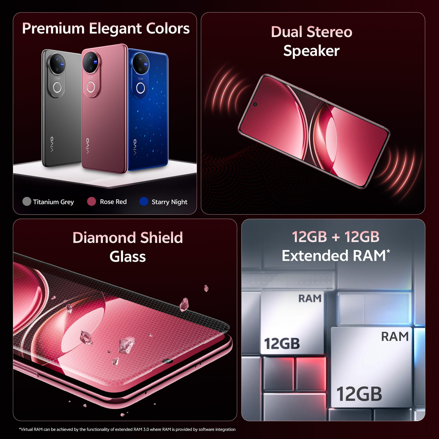 Image of vivo V50 5G Elite Edition (Rose Red, 512 GB)