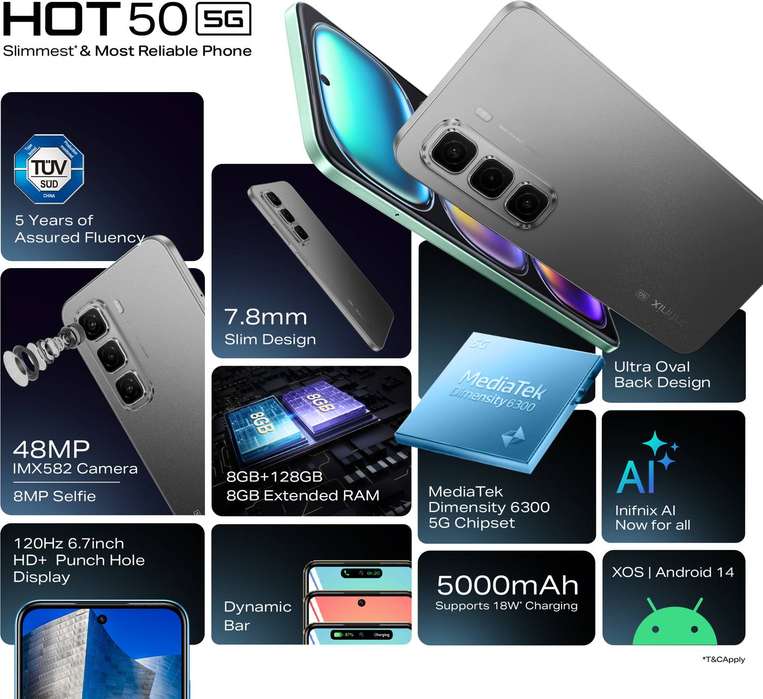 Infinix Hot 50 5G 128GB Sleek Black - Image 4
