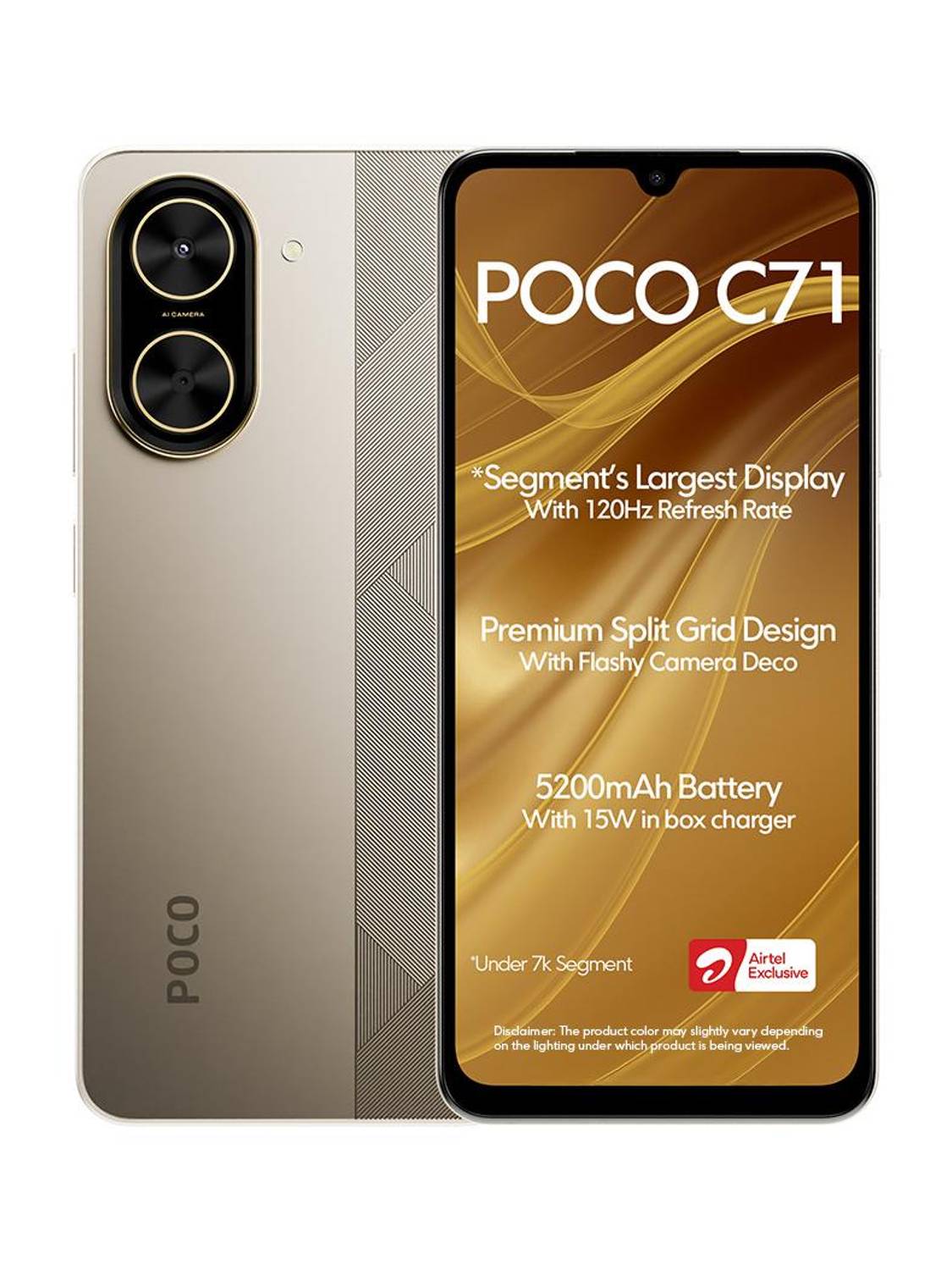 POCO C71  - Locked with Airtel Prepaid (Desert Gold, 64 GB)
