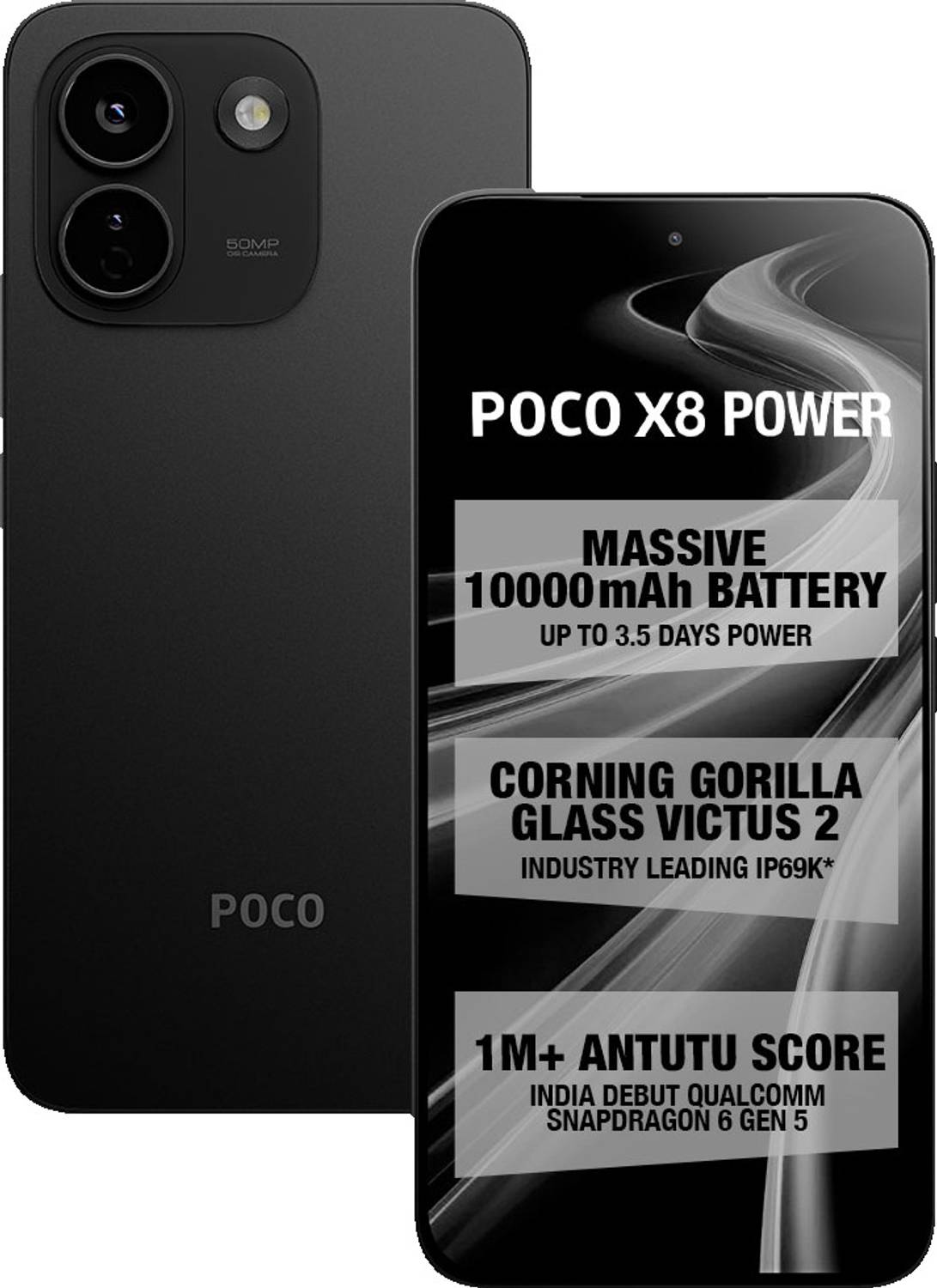 POCO X8 Power 5G 128GB Black - Image 1