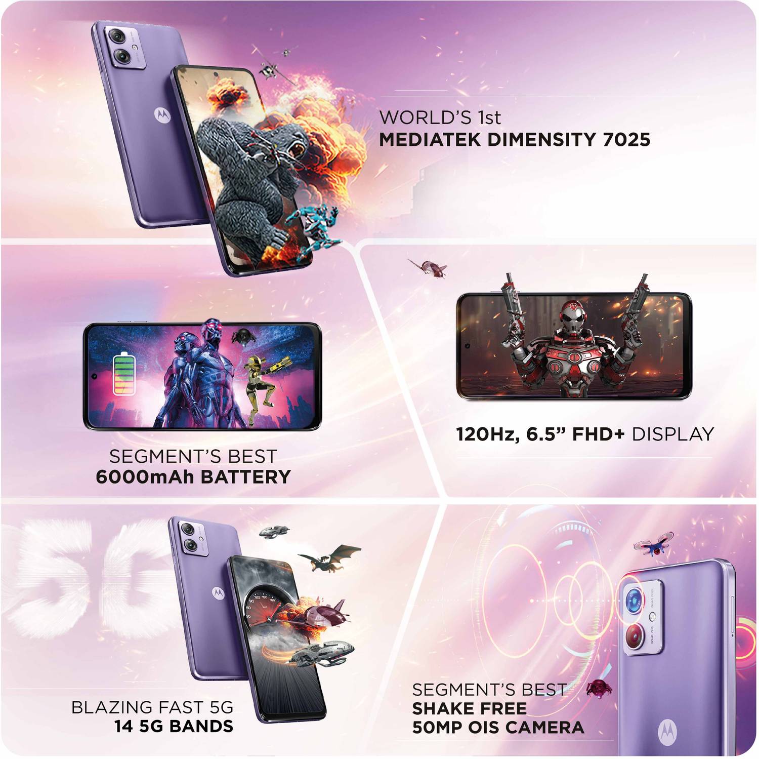 Motorola g64 5G 128GB Ice Lilac - Image 4