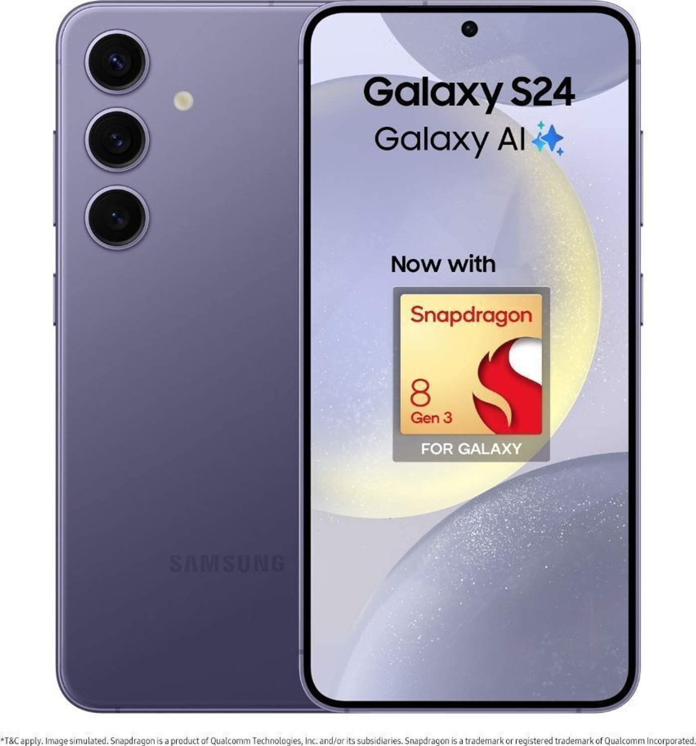 Image of Samsung Galaxy S24 5G Snapdragon (Cobalt Violet, 256 GB)