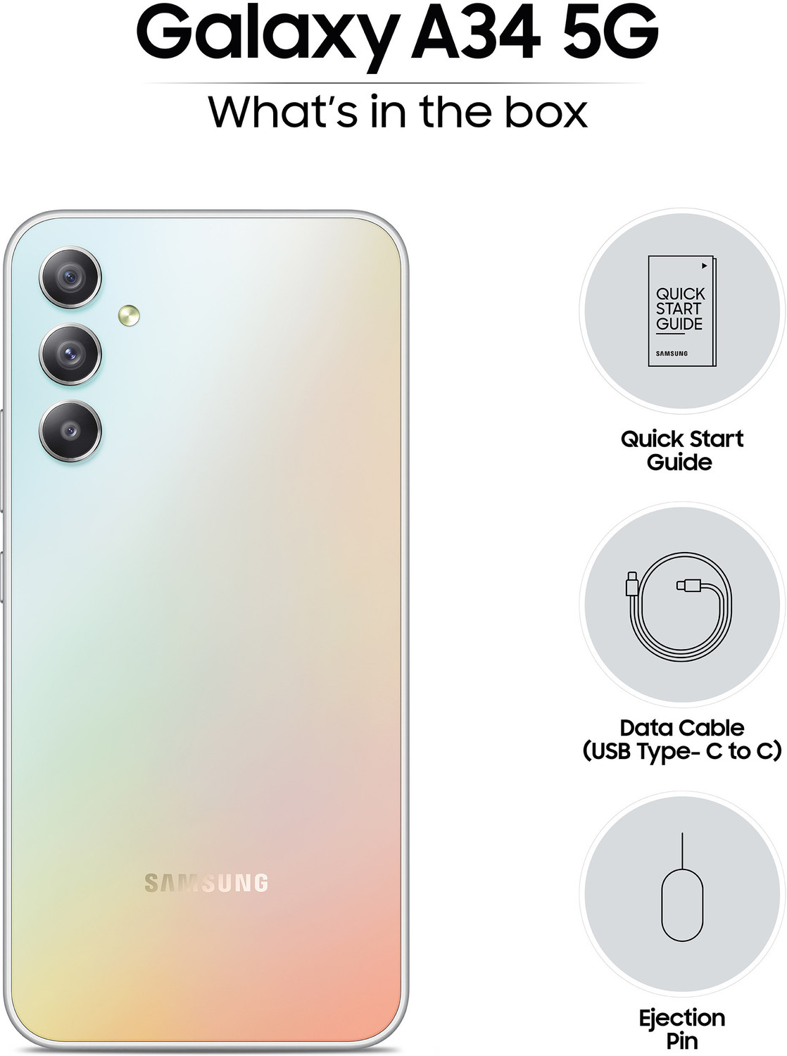Image of Samsung Galaxy A34 5G (Awesome Silver, 128 GB)