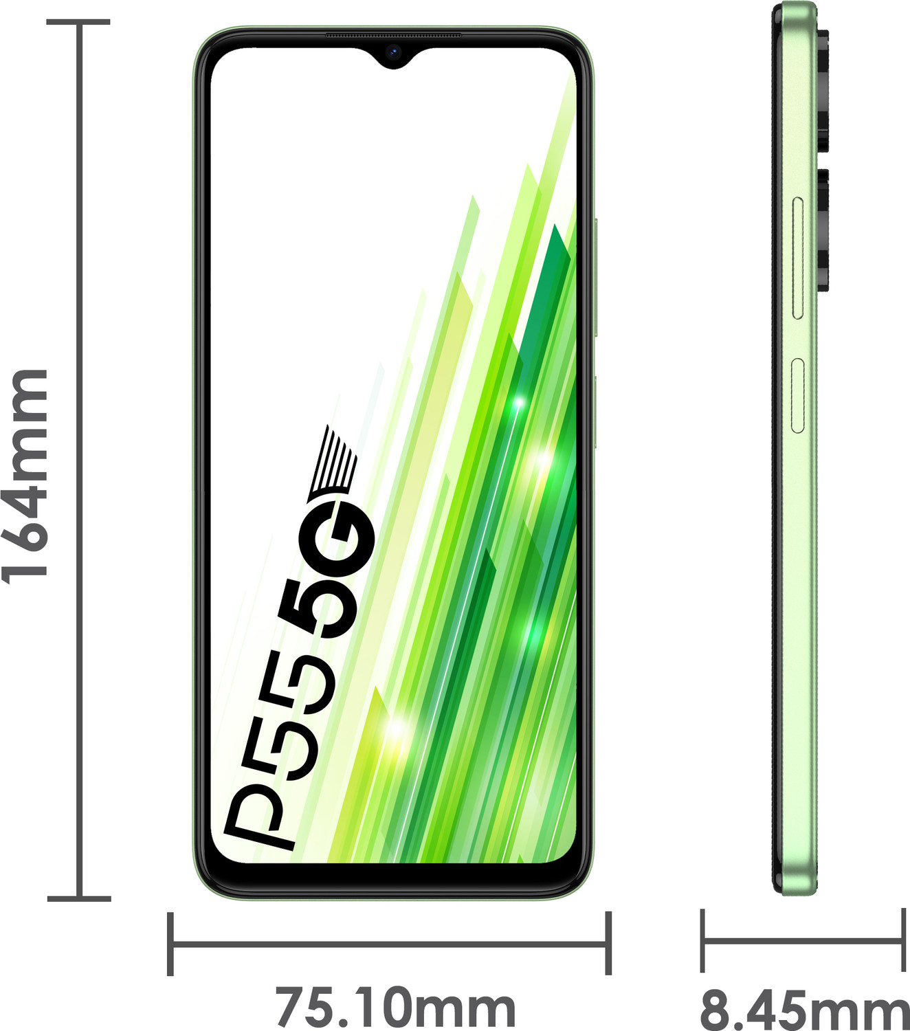 Image of itel P55 5G |50MP Dual Rear Camera|5000mAh Battery|Expandable Upto 1 TB (Mint Green, 64 GB)