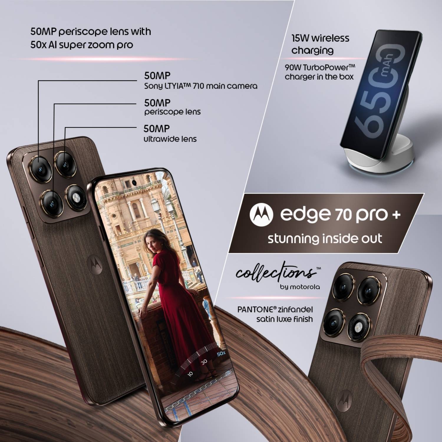 MOTOROLA Edge 70 Pro+ 256GB Brown - Image 3