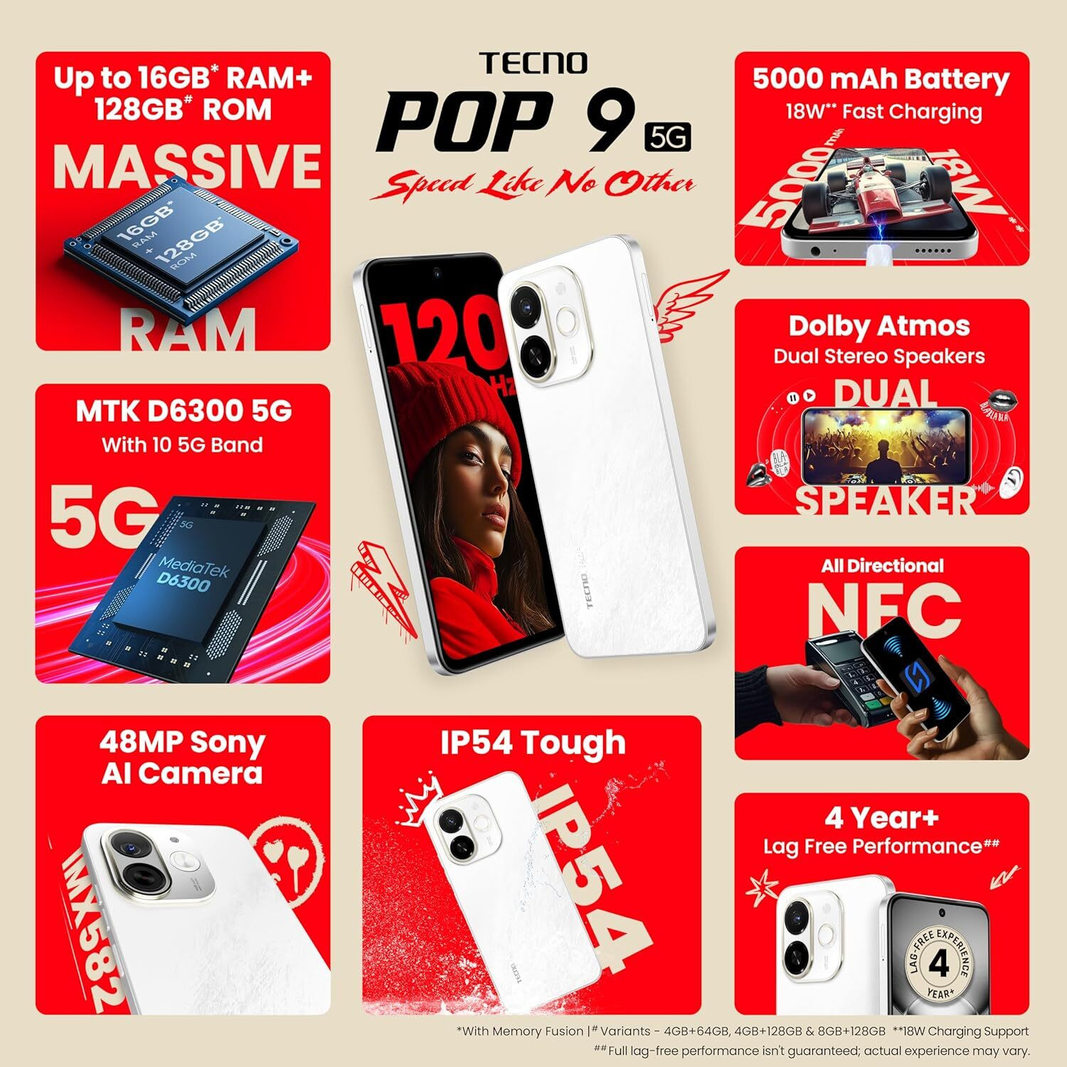 Image of Tecno POP 9 5G (Aurora Cloud, 128 GB)