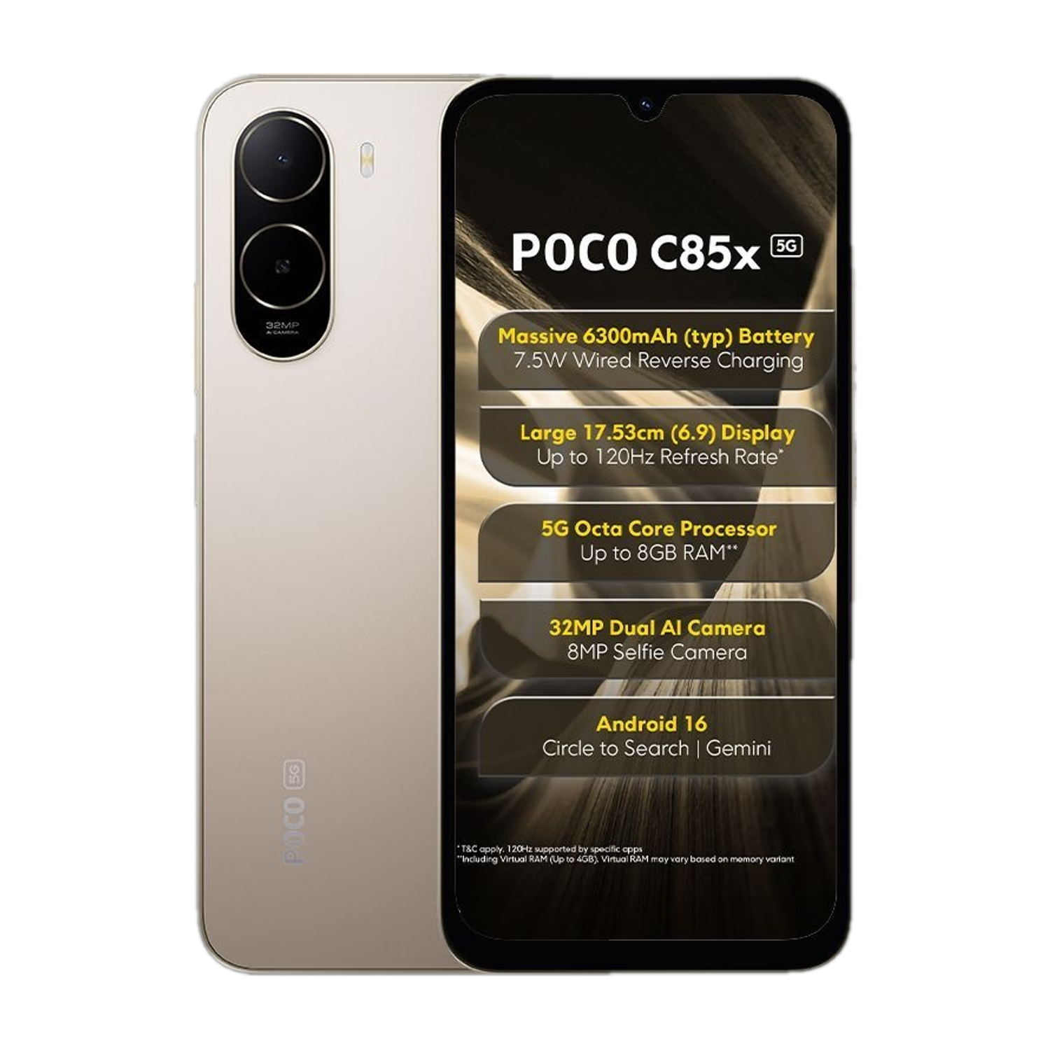 POCO C85x 64GB Sunset Gold - Image 1