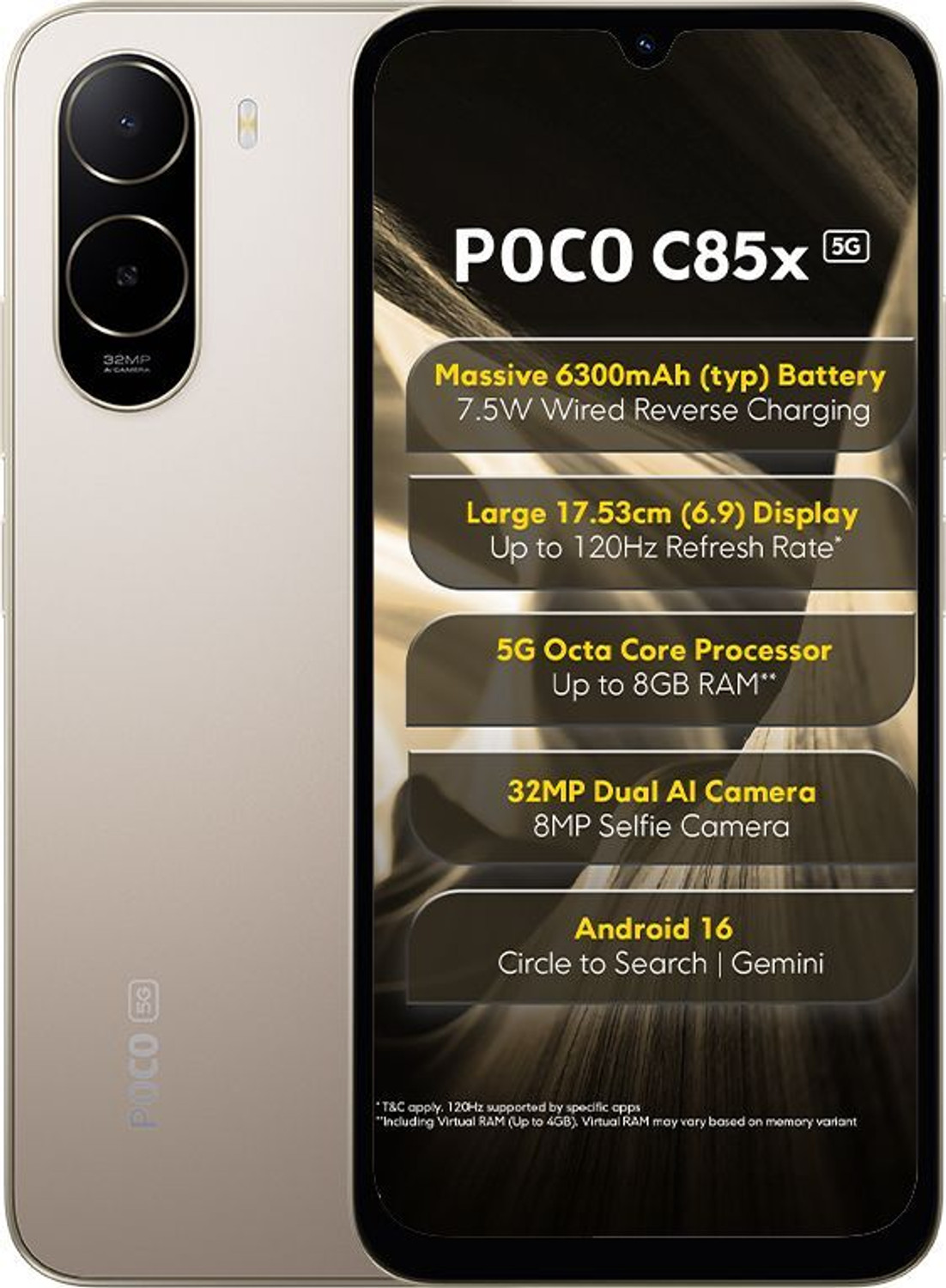 Image of POCO C85x (Sunset Gold, 64 GB)